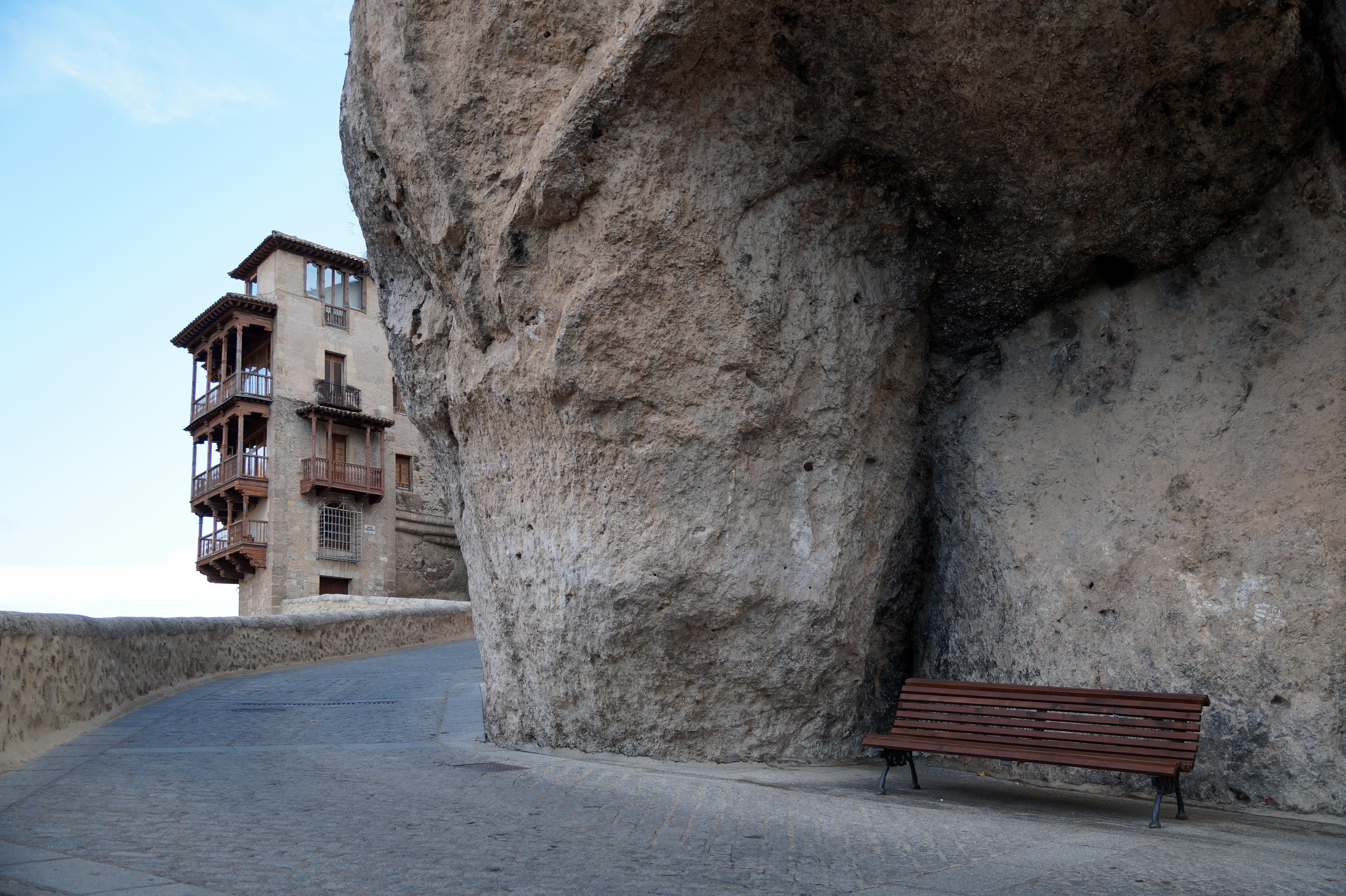 stone, cuenca, empty, At Home, nature, road, building, Void, Houses, transportation, no people, built structure, paving stone, footpath, building exterior, HD Wallpaper