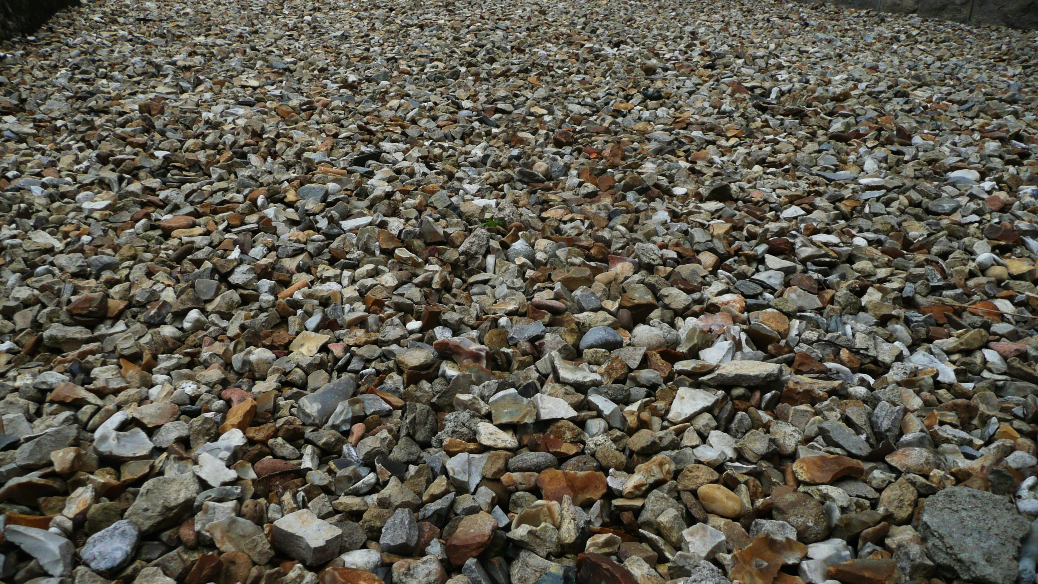 land, road, outdoors, tranquil scene, abundance, large group of objects, Ballast, day, material, rock - Object, Gravel, Grit, stones, solid, stone Material, HD Wallpaper