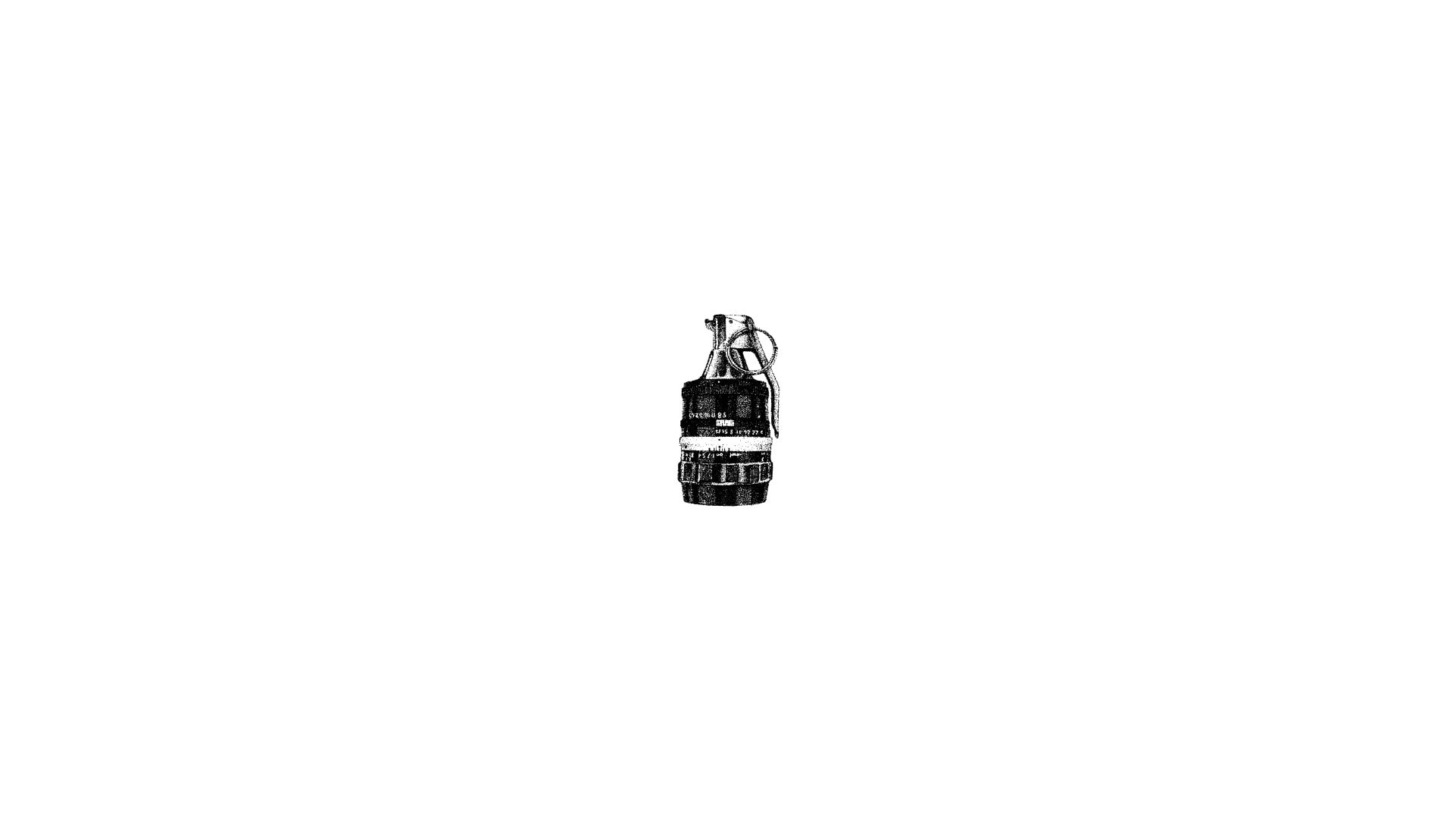 illustration, white background, grenades, 1080P, lens, minimalism, HD Wallpaper