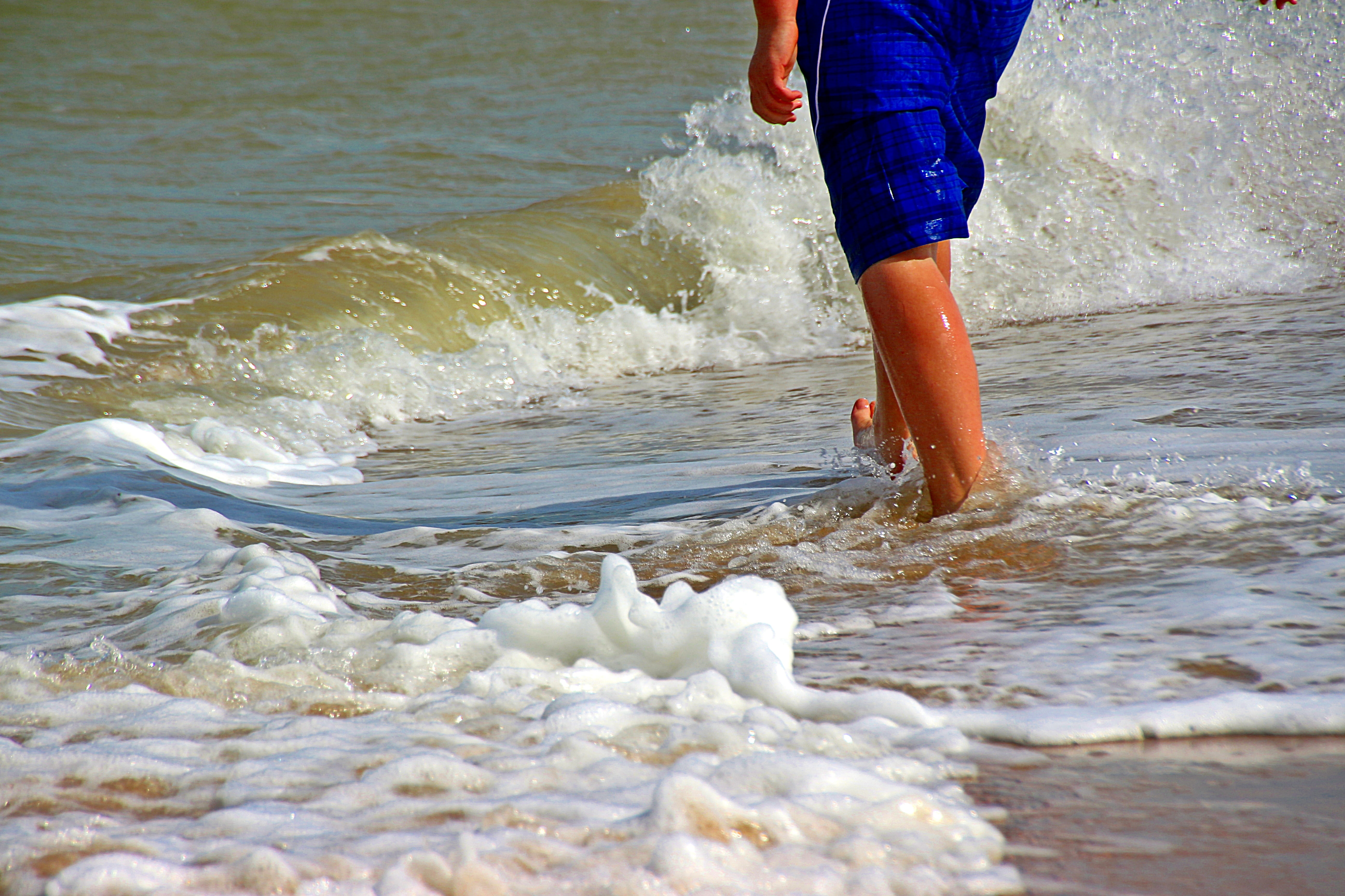 walking, go, refreshment, beach, legs, day, water splashes, wave, body, low section, water, leisure activity, walk, splashing, be ashamed, sand, wet, spray, HD Wallpaper