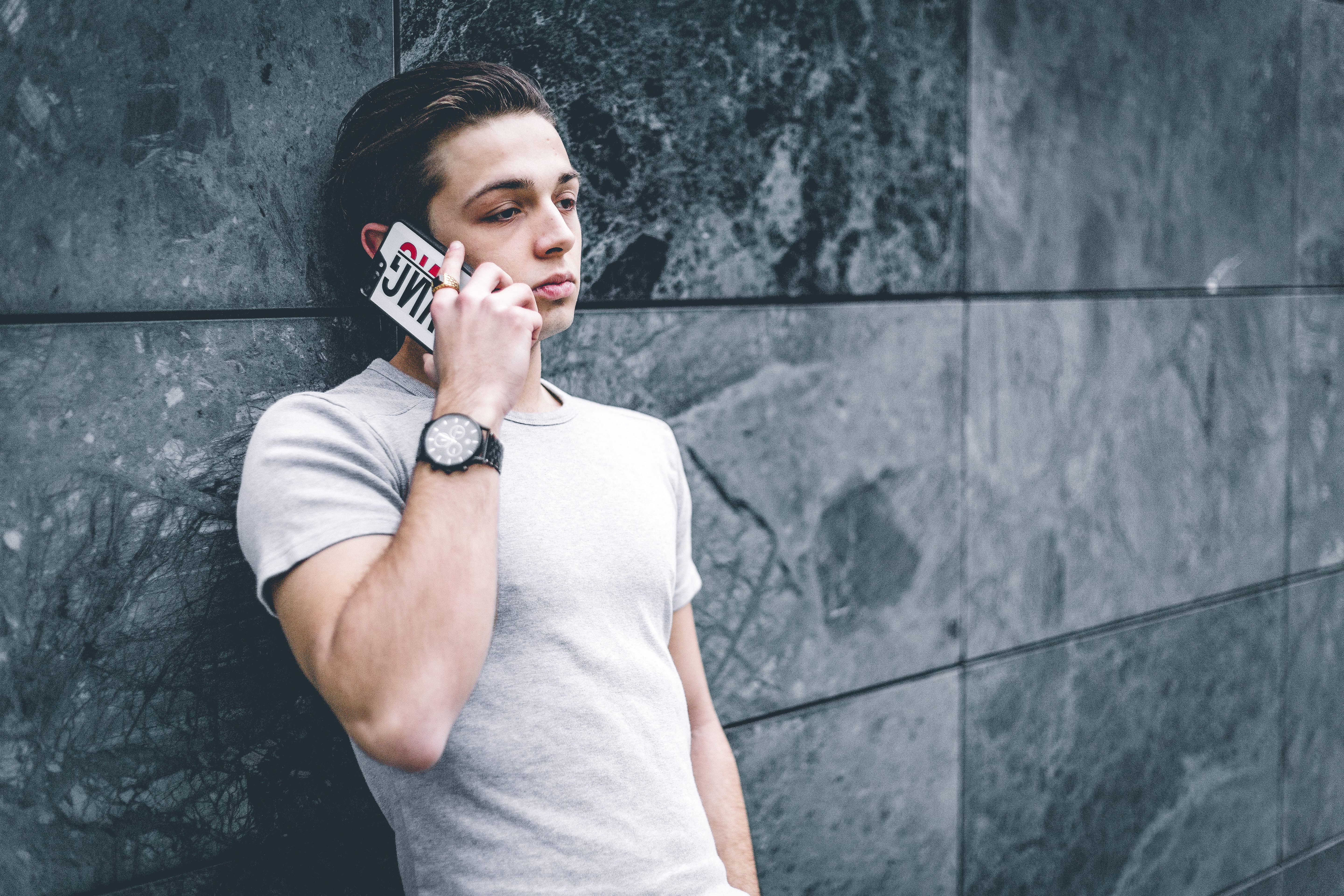 real people, day, fine-looking, fashion, 5K, one person, t, beautiful woman, standing, neck, trendy, man, pose, smartphone, holding, portrait, casual clothing, HD Wallpaper