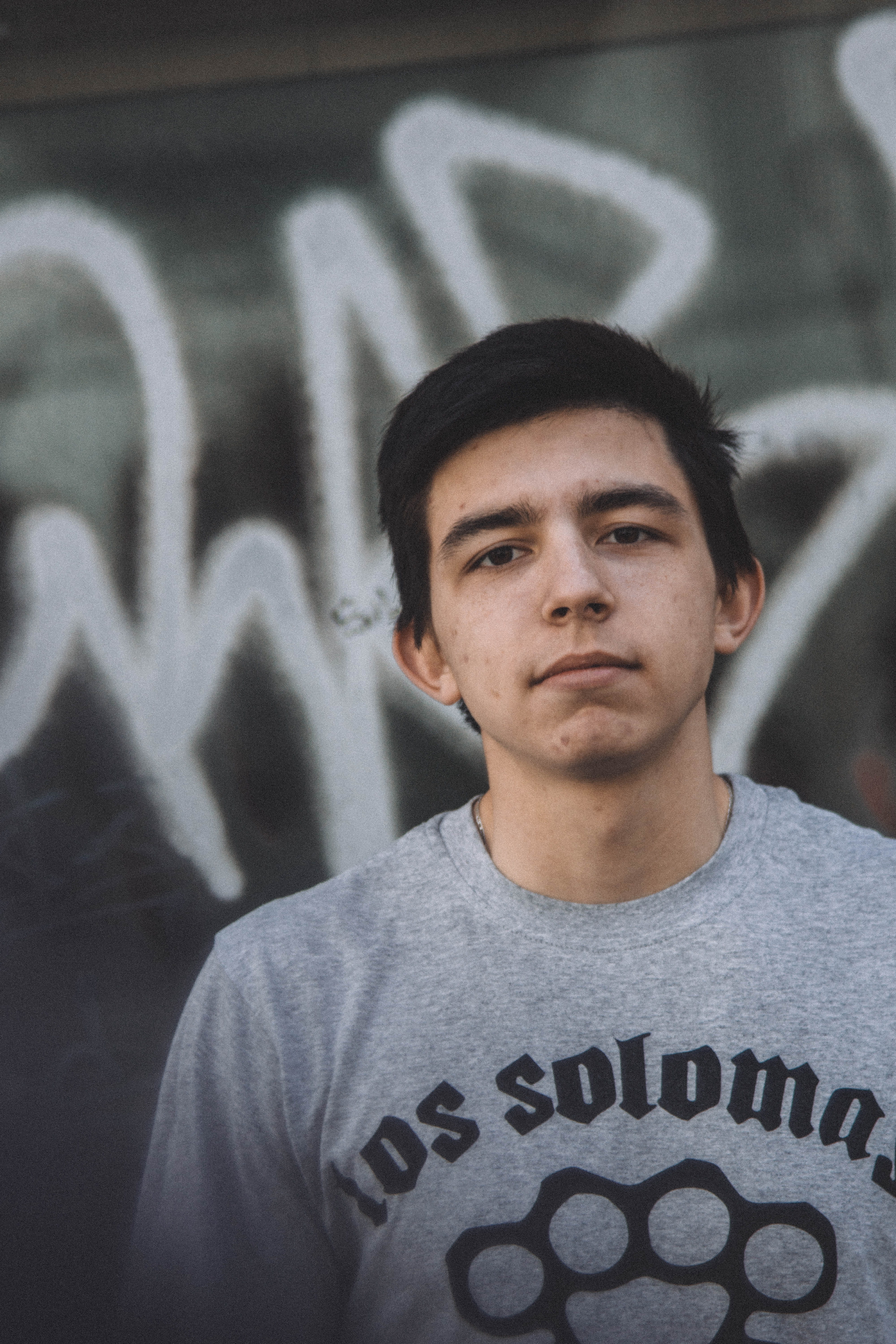 crew, graffiti, young men, gray, portrait, men, photo, contemplation, photography, face, one person, clothing, leisure activity, waist up, lifestyles, person, Phone HD Wallpaper