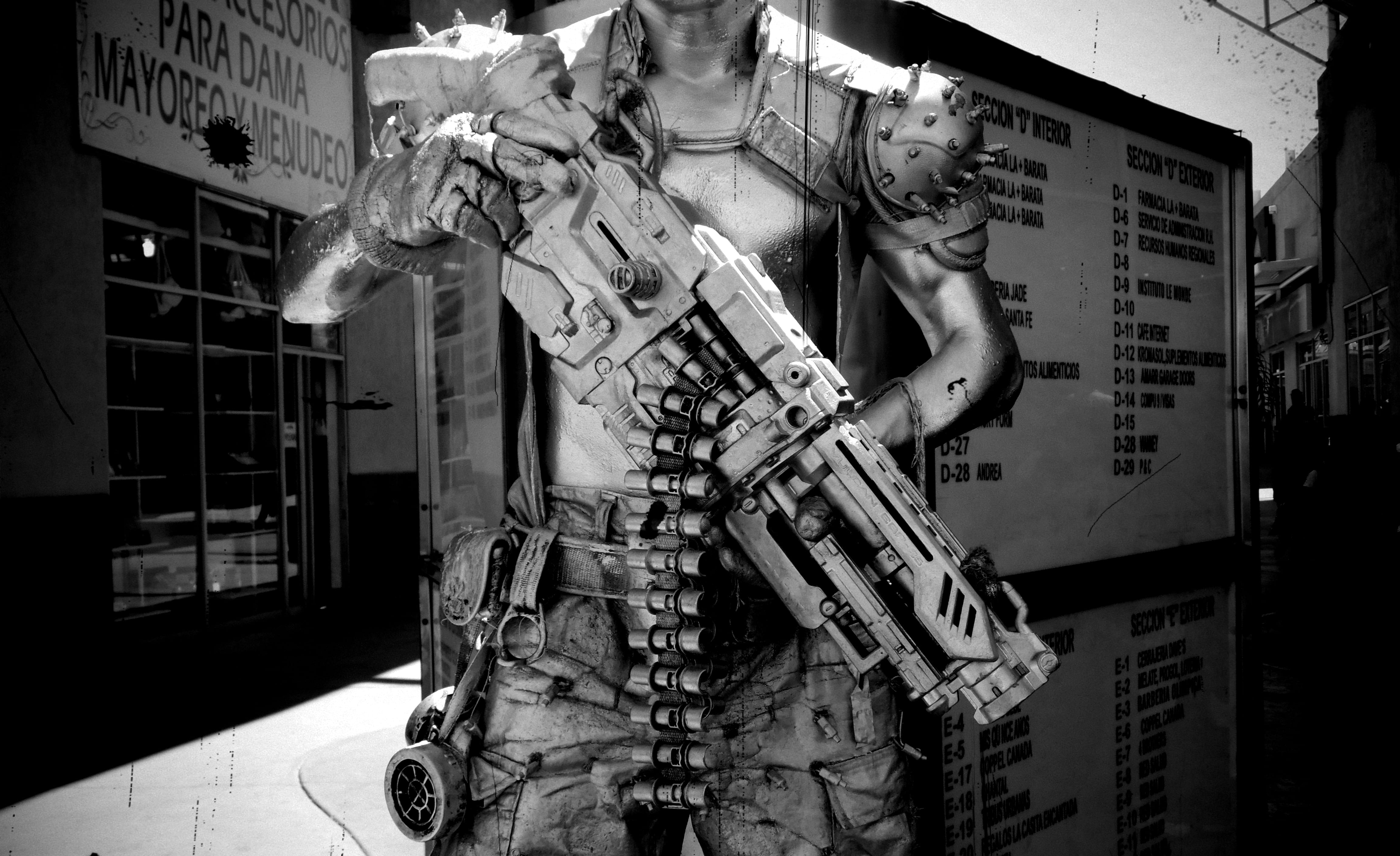 war, standing, built structure, protection, camouflage, person, robot, army, street, rifle, outfit, architecture, army soldier, uniform, costume, weapon, HD Wallpaper