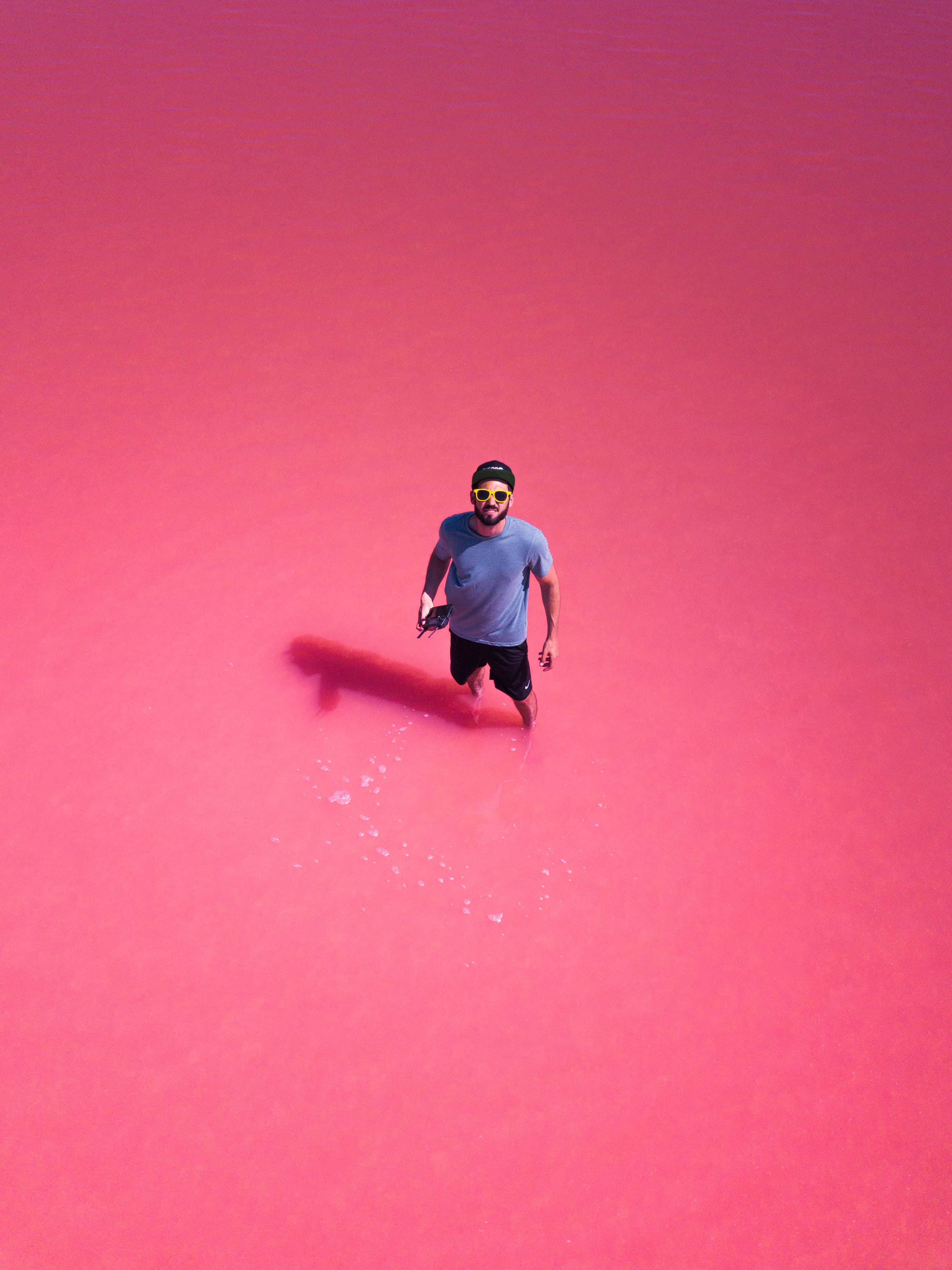 aerial, activity, sunglasses, summer, exercising, athlete, purple, pink, looking up, holiday, salt water, sport, drone, place, action, water, healthy Lifestyle, Phone HD Wallpaper