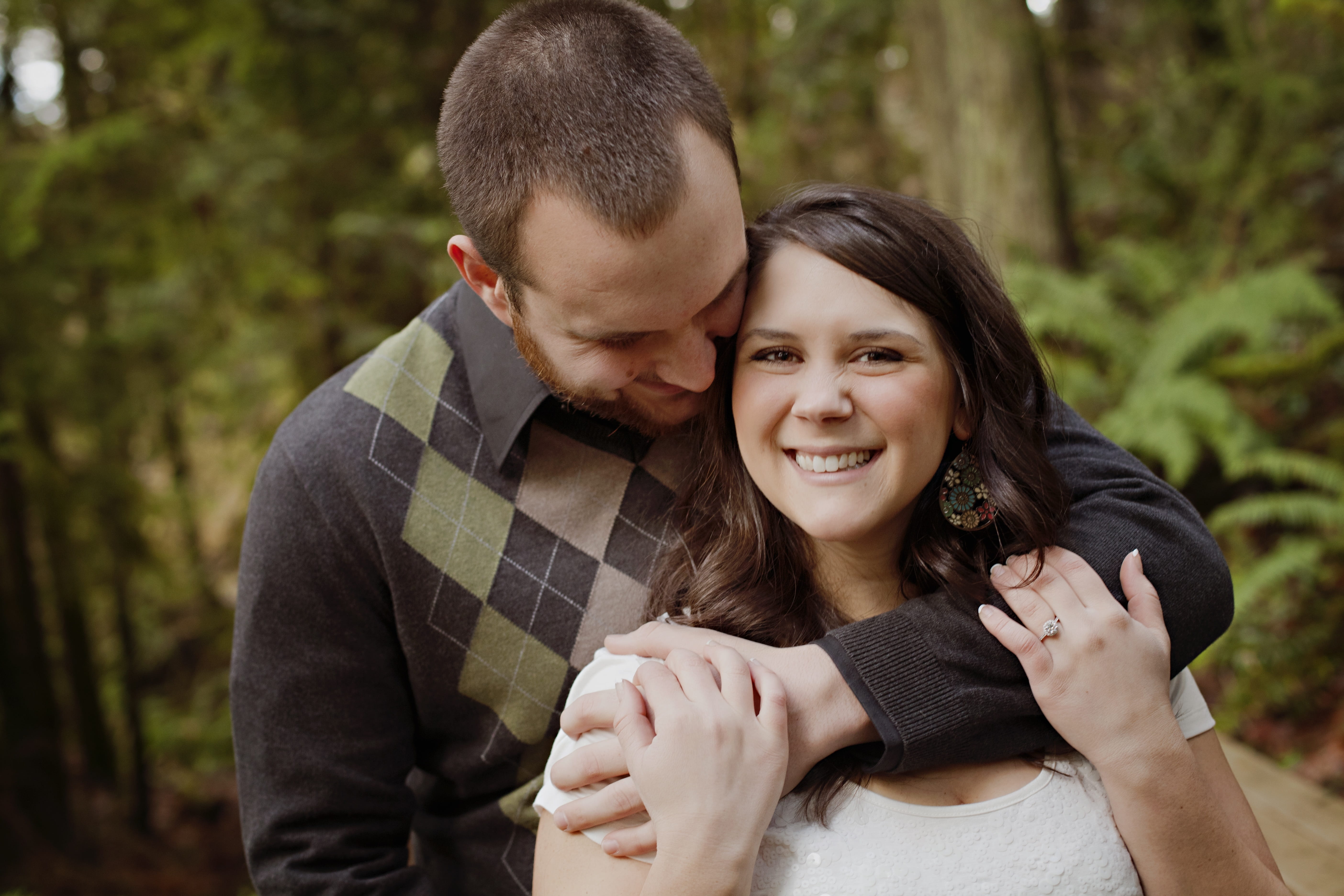 adult, 5K, wife, shirt, green, argyle sweater, couple, black, emotion, scoop, heterosexual couple, engagement, wedding, man, embracing, bonding, young women, HD Wallpaper
