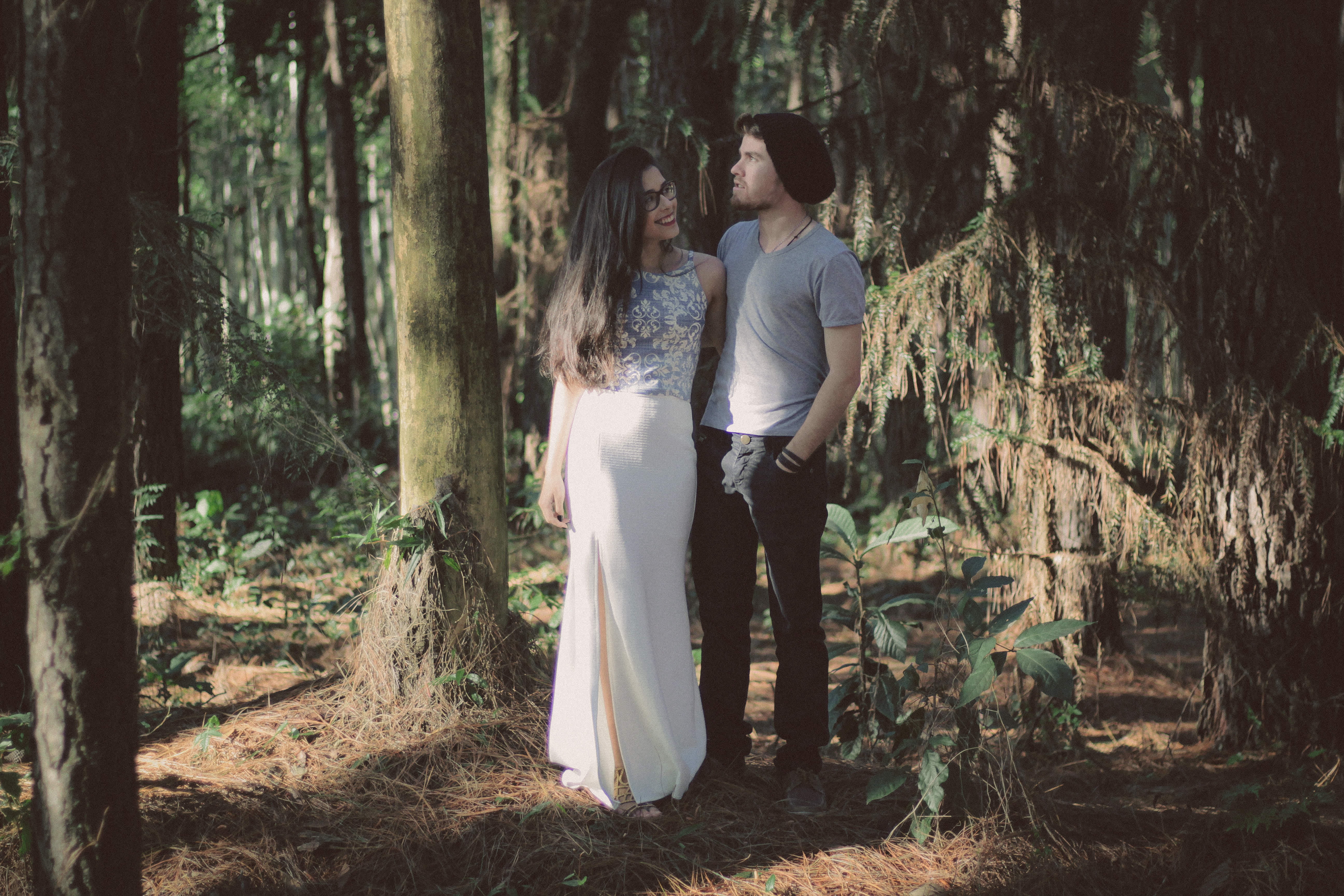 smile, wife, nature, neck, land, love, event, tree trunk, tree, crew, trunk, people, young adult, couple - relationship, adults only, shirt, trees, black, HD Wallpaper