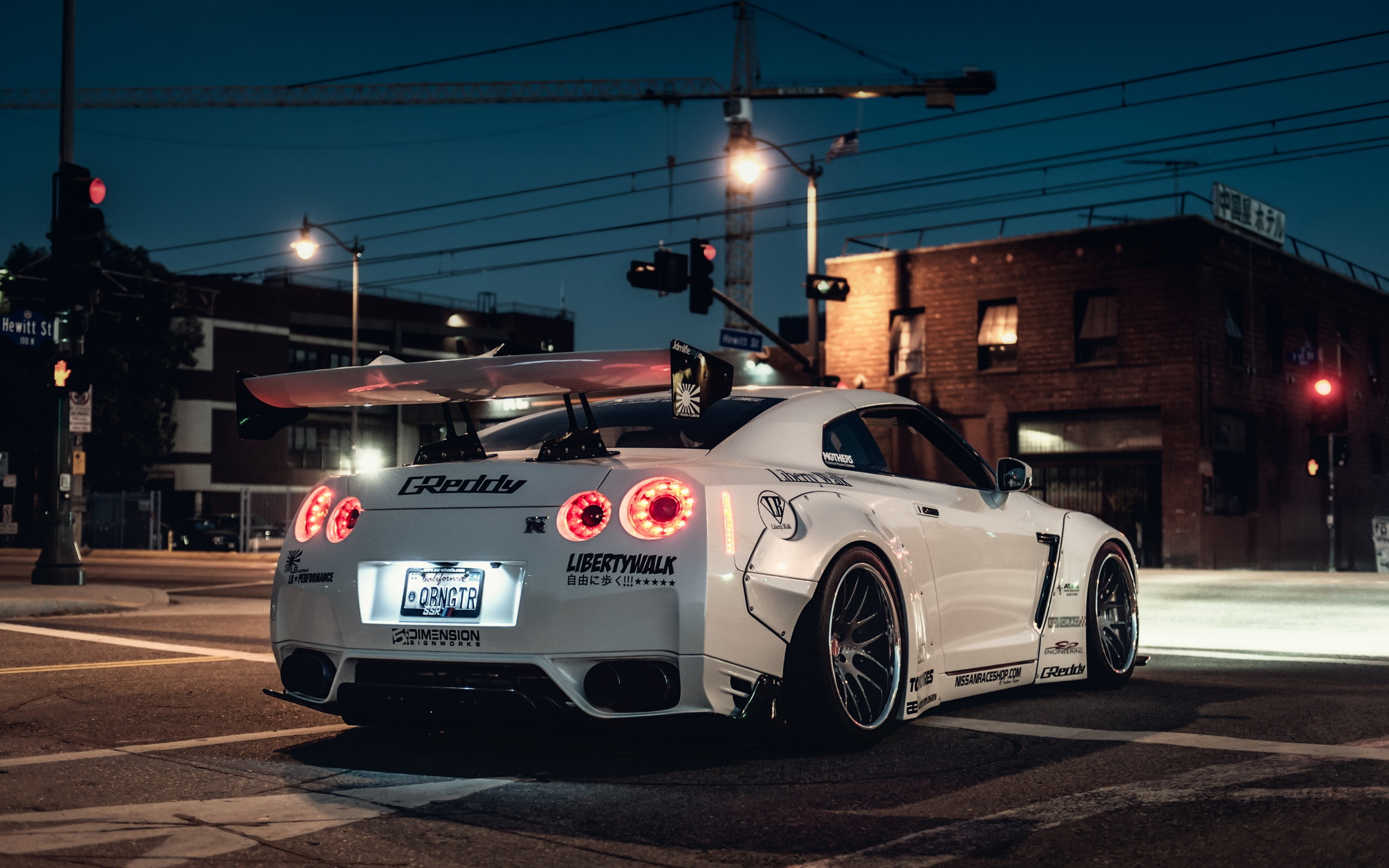 White, 2K, Supercar, gt, coupe, Nissan, Back, View, r, HD Wallpaper