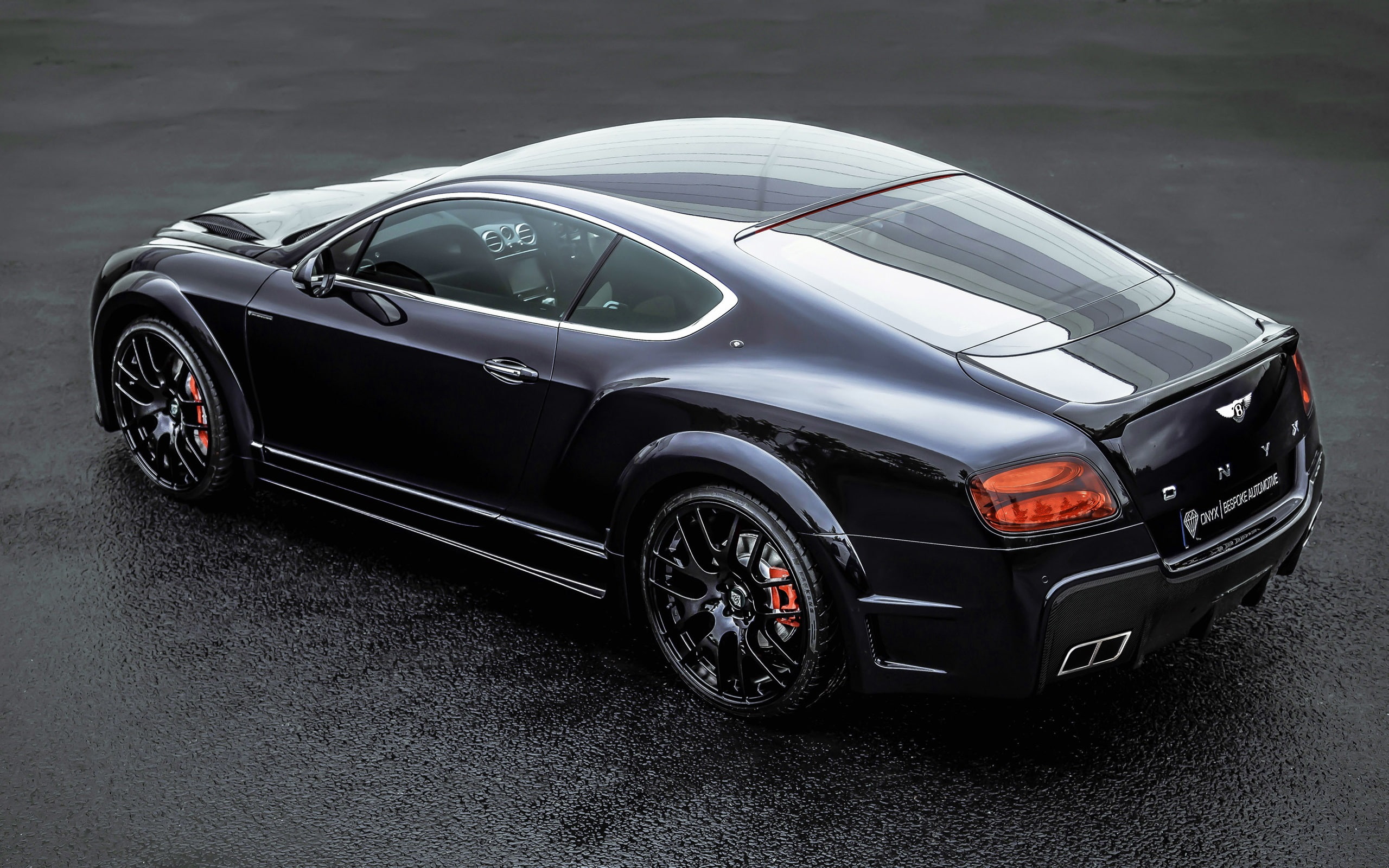 continental, Bentley, onyx, Black, Car, View, 2K, Back, gt, HD Wallpaper