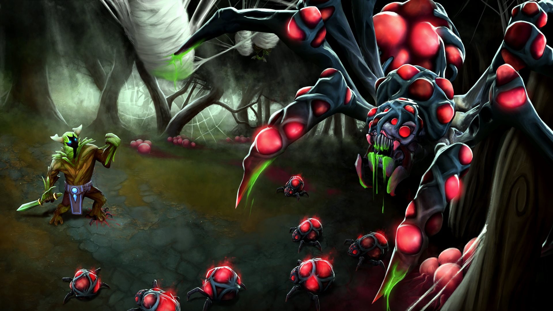 Dota, close-up, flower, group of people, Online games, spider, day, flowering plant, 1080P, Dota 2, hero, Broodmother, Valve, real people, fantasy art, HD Wallpaper