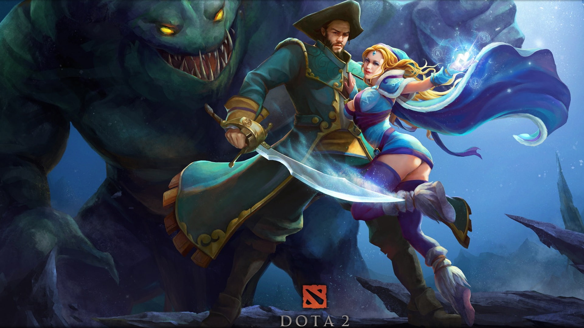 maiden, 1080P, combo, crystal, enigma, desktop, wallpapersx, dota, magnus, hd, kunkka, HD Wallpaper