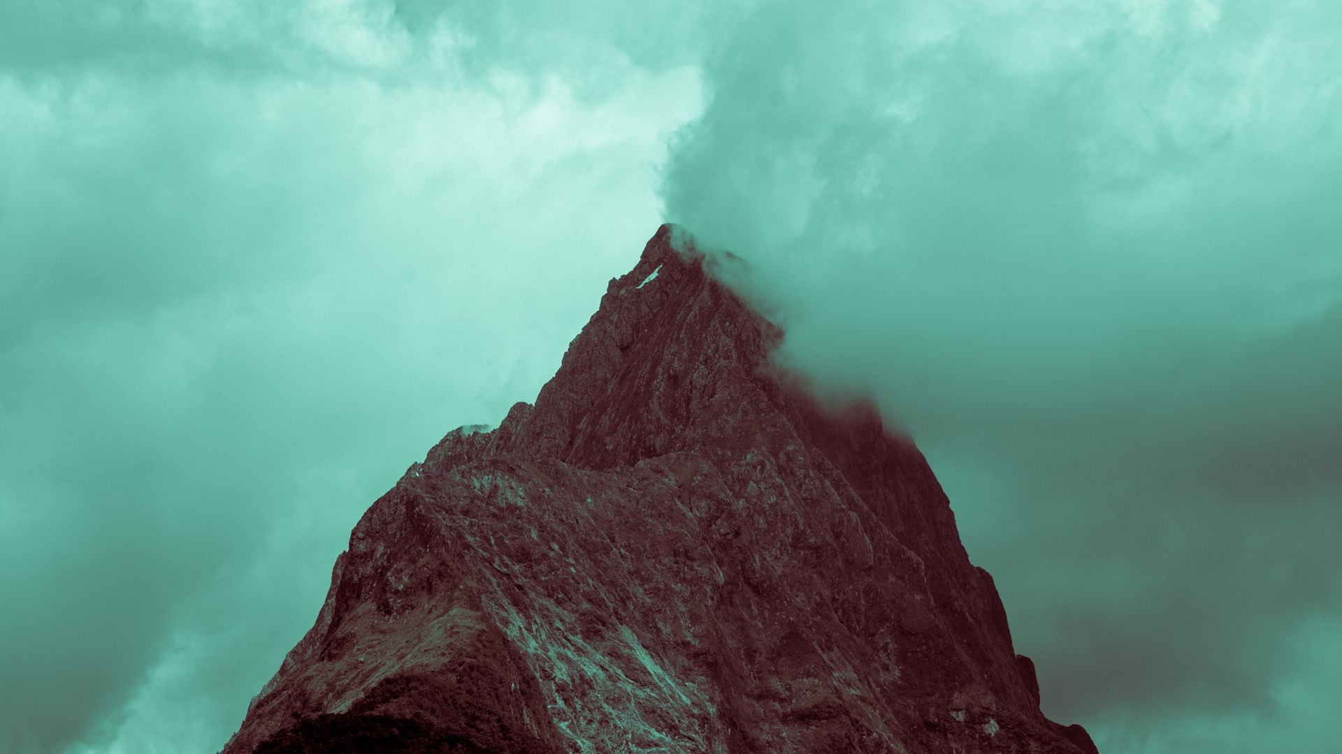 tranquil scene, day, physical geography, mist, cloud - sky, mountain, clouds, mountain peak, rock formation, solid, nature, outdoors, remote, formation, HD Wallpaper