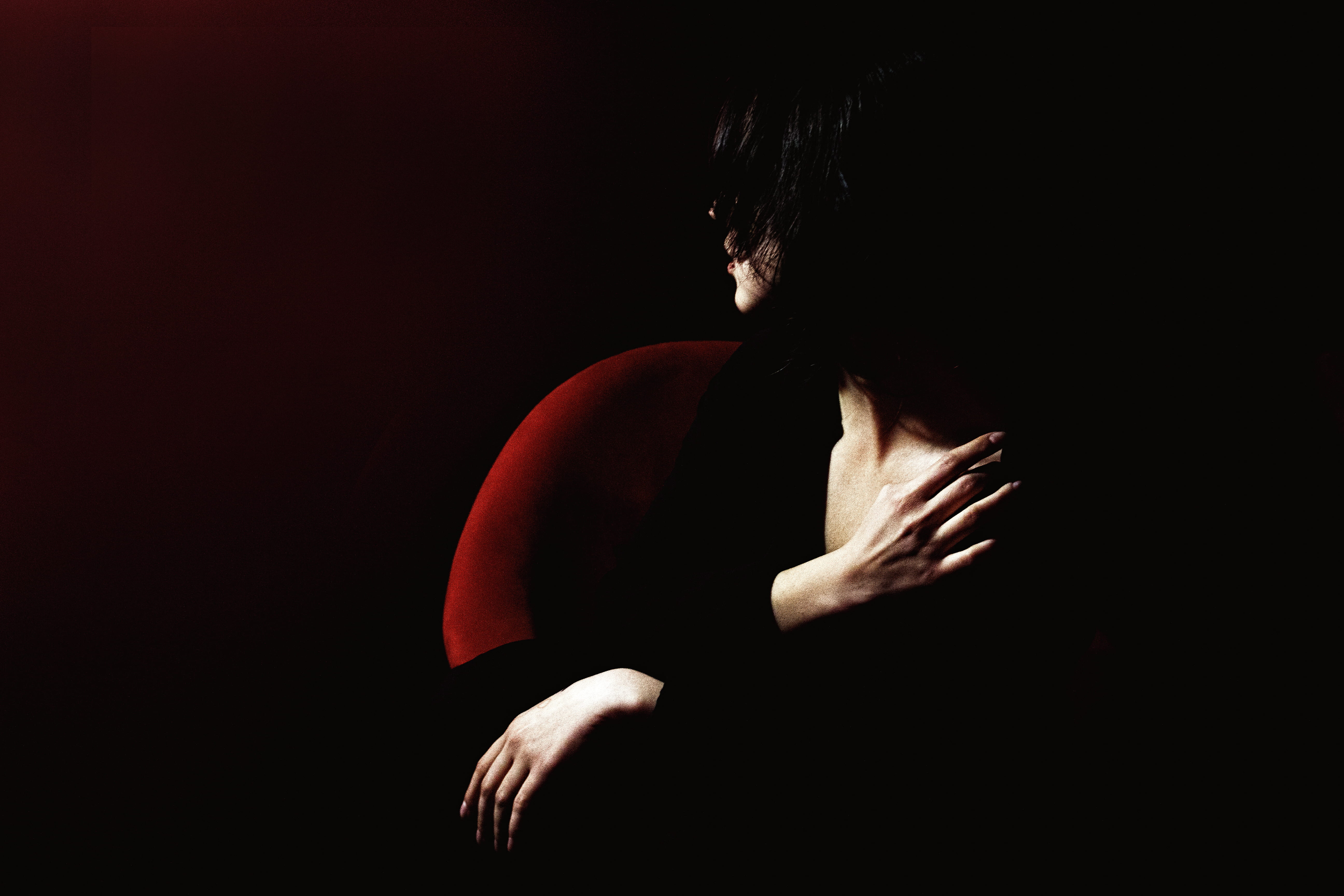 woman, deco, adult, studio shot, despair, sleeved, 5K, one person, womna, young adult, black, sadness, hand, shade, female, depression - sadness, obscured face, HD Wallpaper