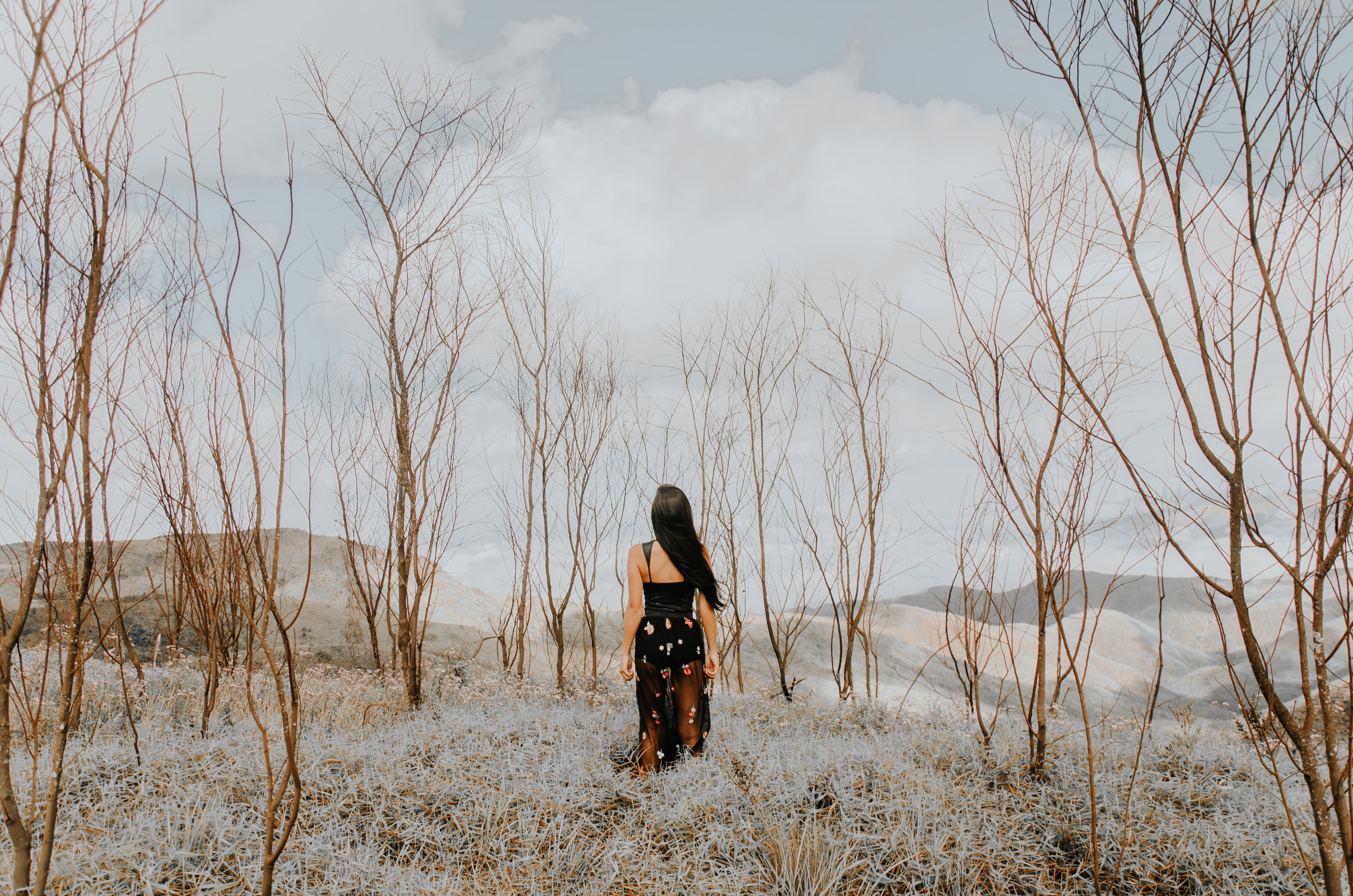 beauty In Nature, beautiful, hillside, happiness, standing, portrait, woman, enjoyment, young Adult, summer, river, female, nature, girl, forest ground, HD Wallpaper