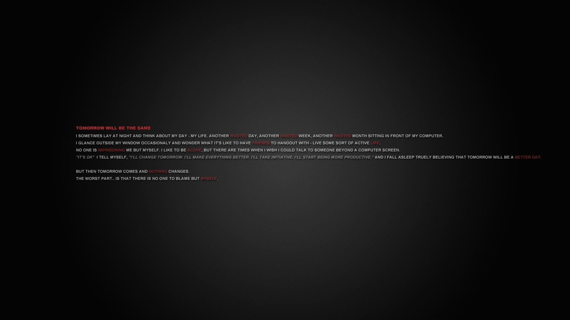 1080P, typography, tomorrow, will, 1920x1080, HD Wallpaper