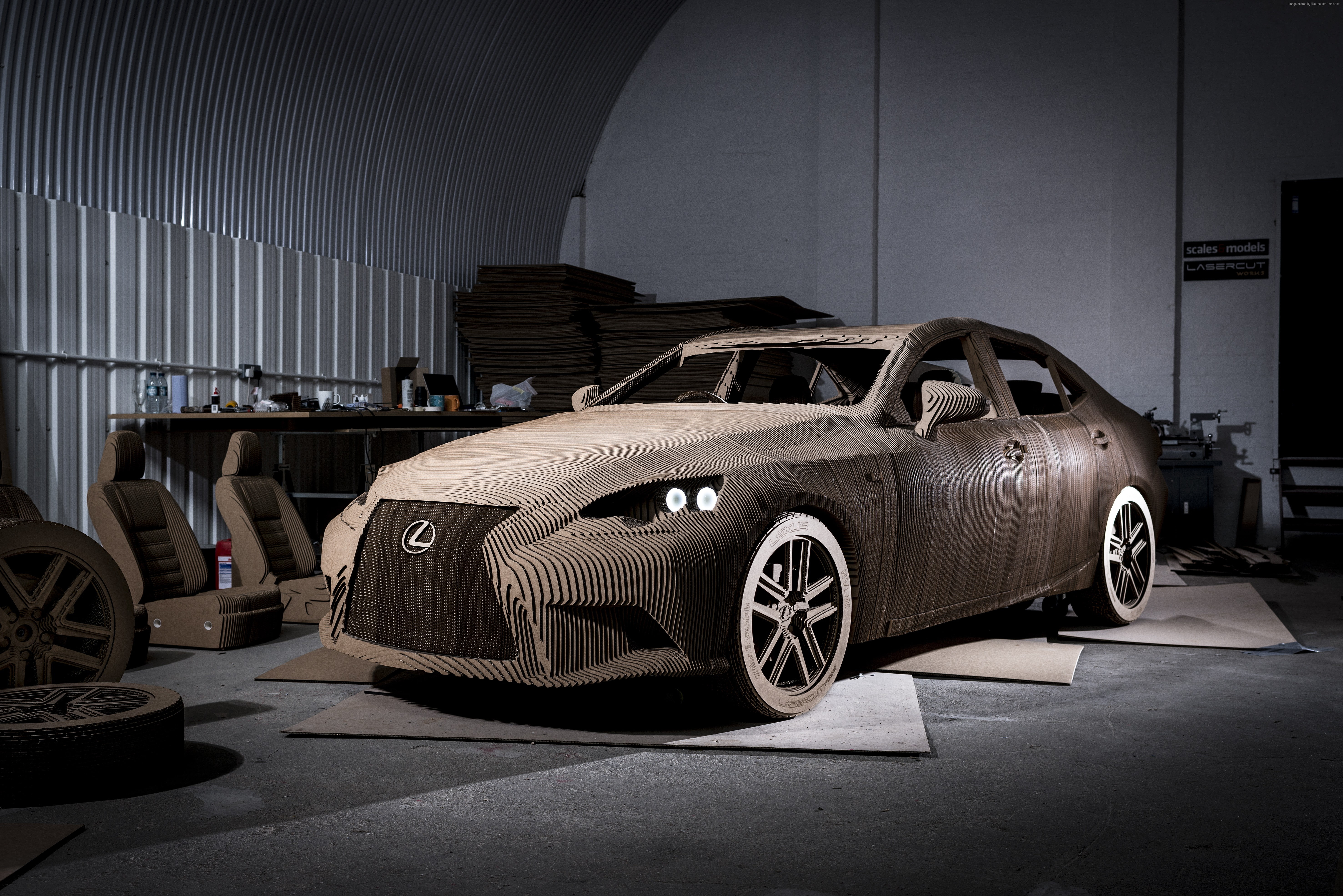 Lexus Origami, replica model IS, 5K, HD Wallpaper