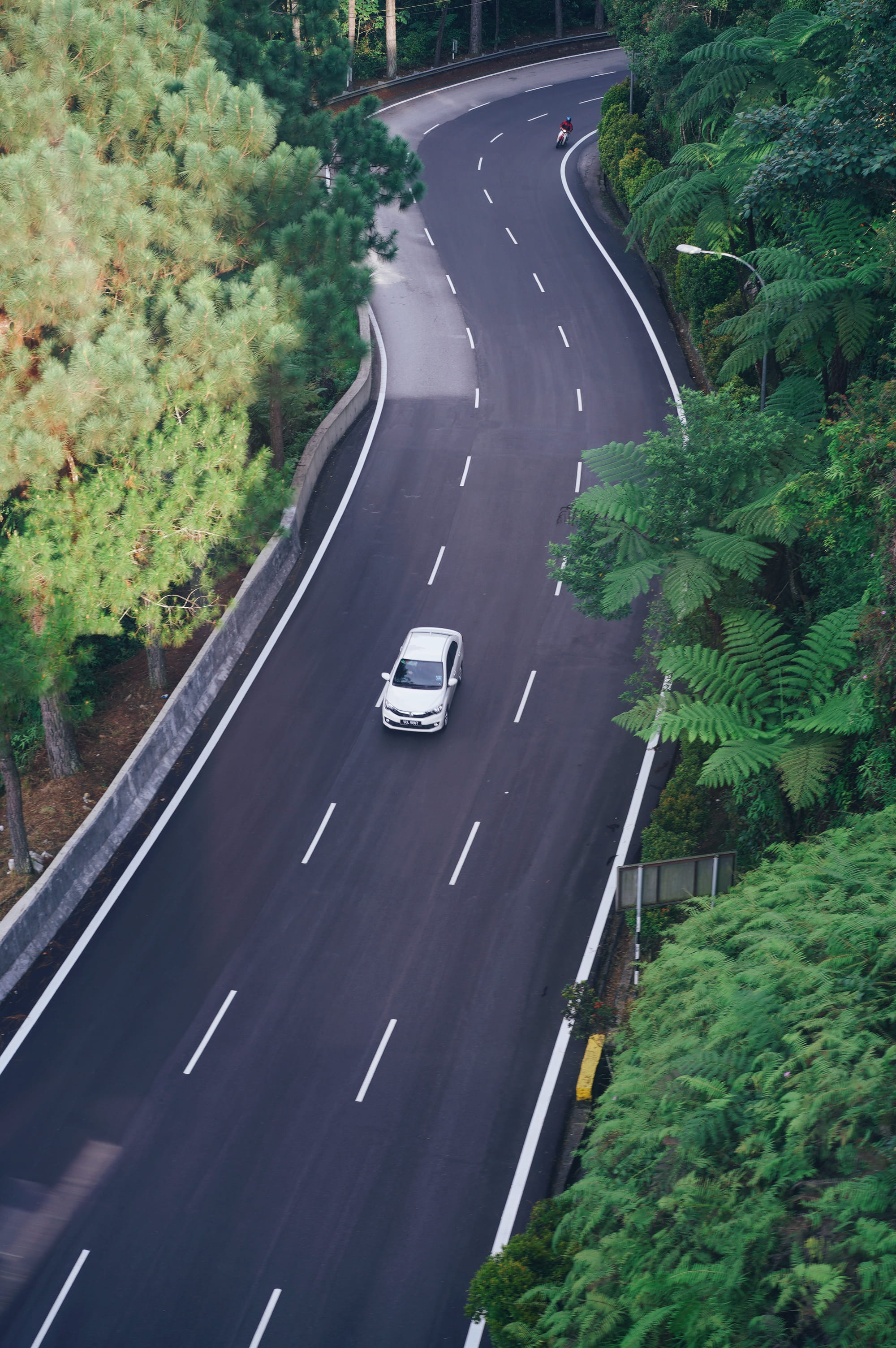 symbol, day, land vehicle, road, motor vehicle, nature, way, 2K, tree, sign, landslide, asphalt, tarmac, road trip, high angle view, scenery, on the move, Phone HD Wallpaper
