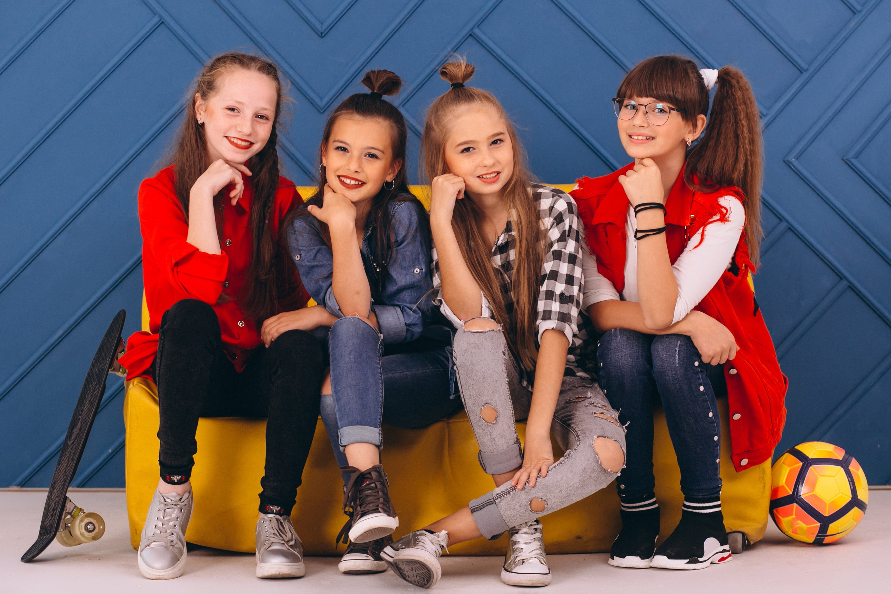 four, veselushka, Quartet, girls, 2K, HD Wallpaper