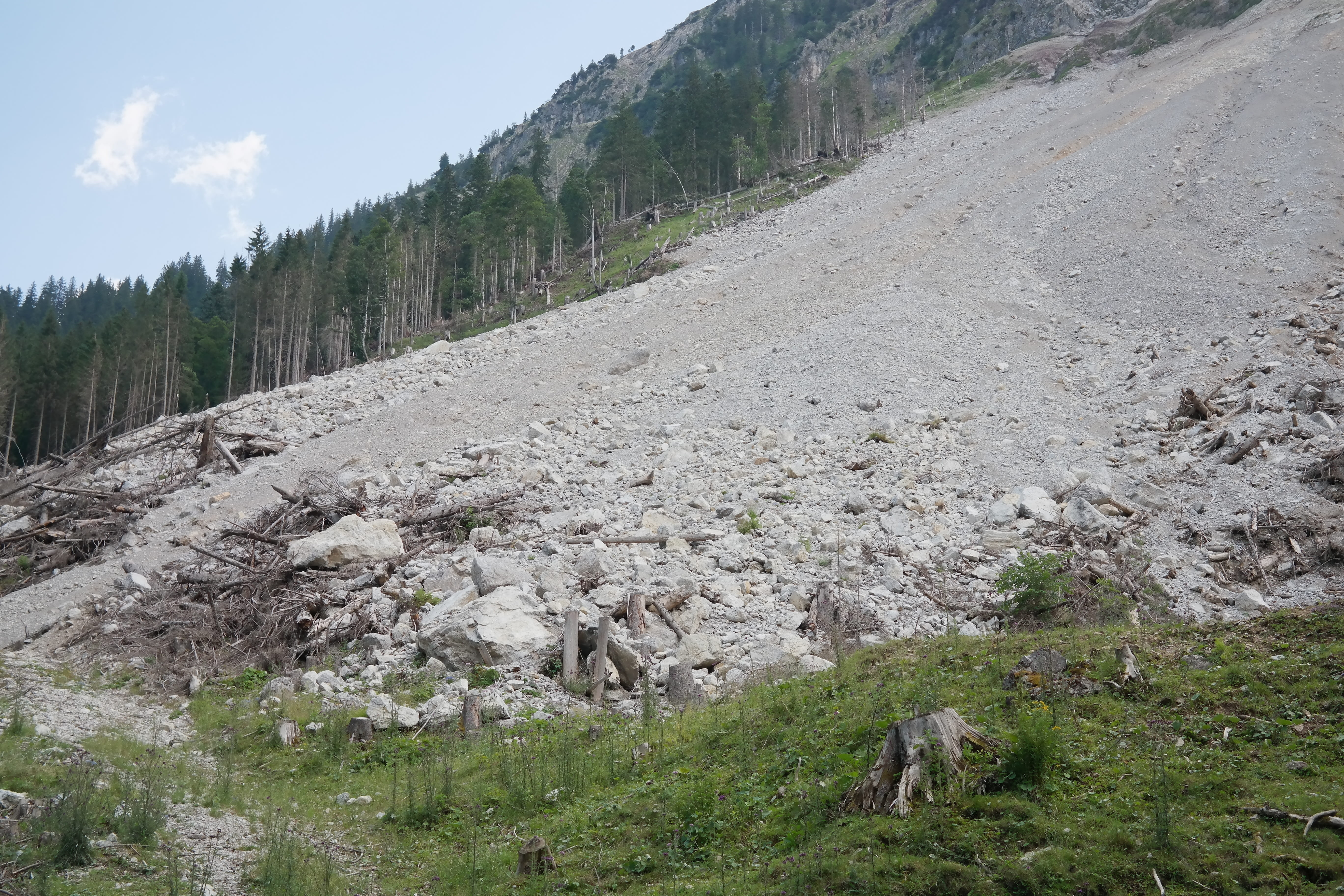 risk, Scree, Landslide, tranquility, sky, non-urban scene, growth, tyrol, rock, plant, Rock Fall, formation, day, solid, outdoors, landscape, no people, HD Wallpaper