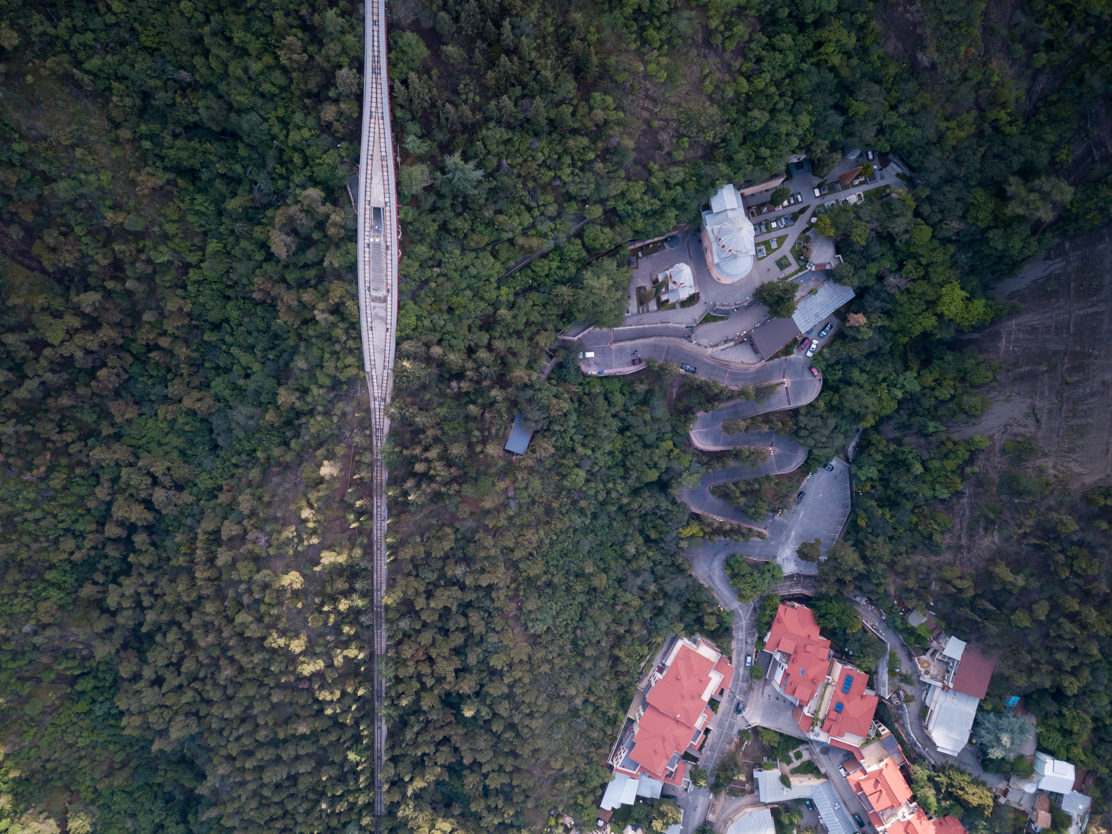 topdown, water, tree, housing, city, cityscape, houses, house, intersection, plant, land, street, architecture, nature, tbilisi, aerial view, urban, photography, HD Wallpaper