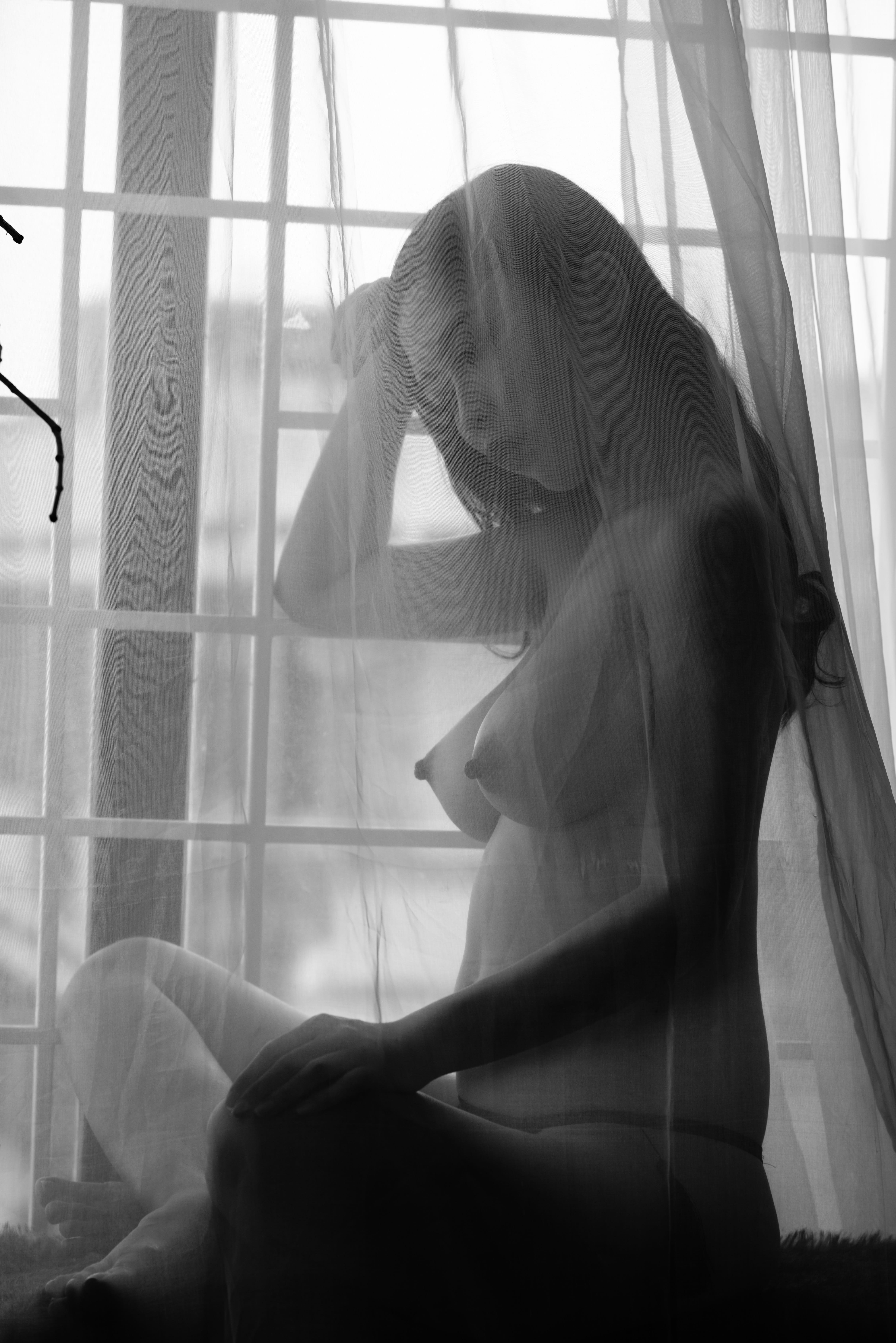 transparent, glass - material, lifestyles, sadness, real people, studio, veil, vietnam, indoor, three quarter length, beauty, one person, light, home interior, Phone HD Wallpaper