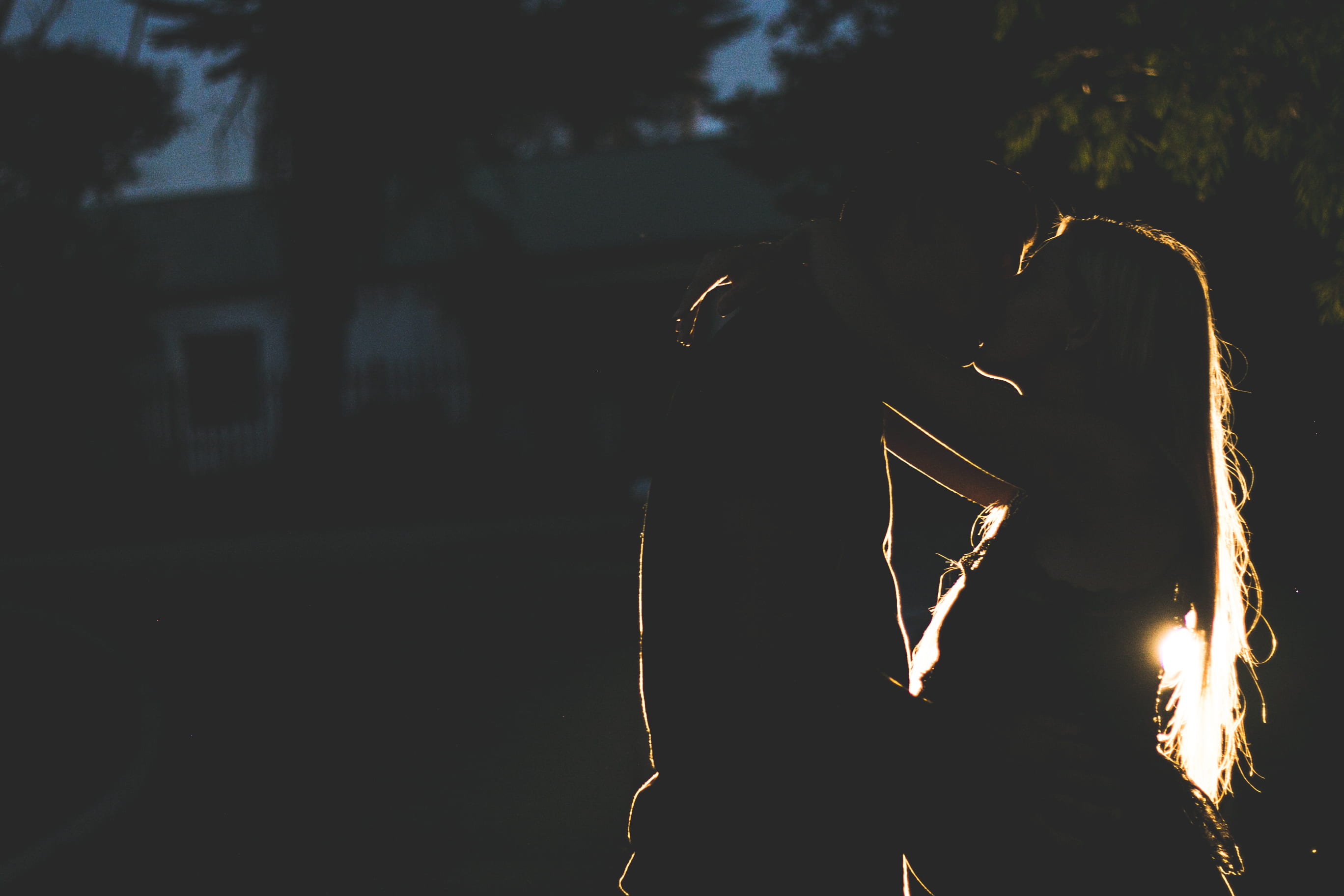 one person, lighting equipment, nature, portrait, front, hugging, 2K, holding, house, woman, man, rear view, hug, communication, kissing, adult, embrace, HD Wallpaper