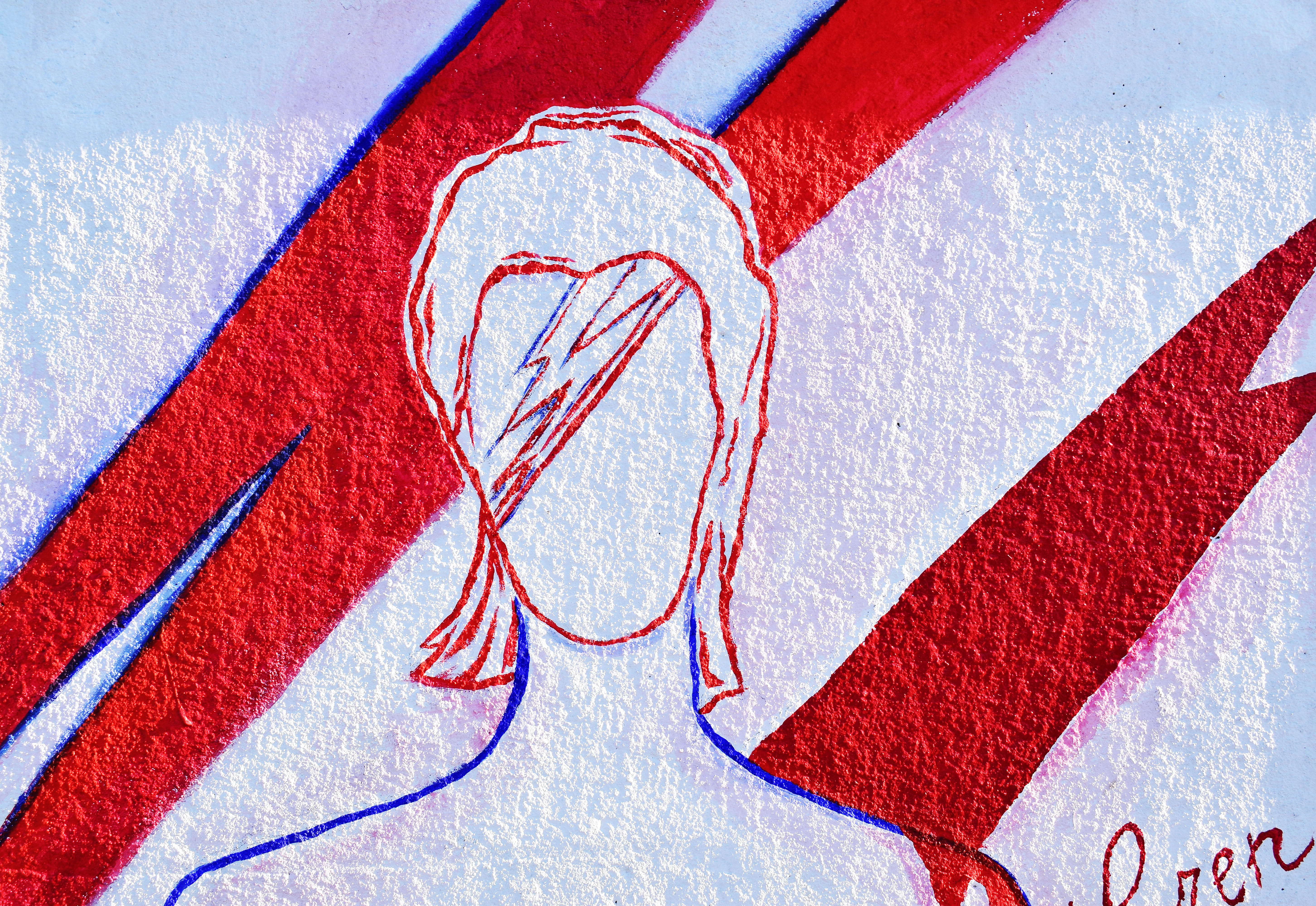 lightning, blue, graffiti, head, full frame, drawing - art product, going, heart shape, 5K, day, faceless, emotion, creativity, communication, sport, red, HD Wallpaper