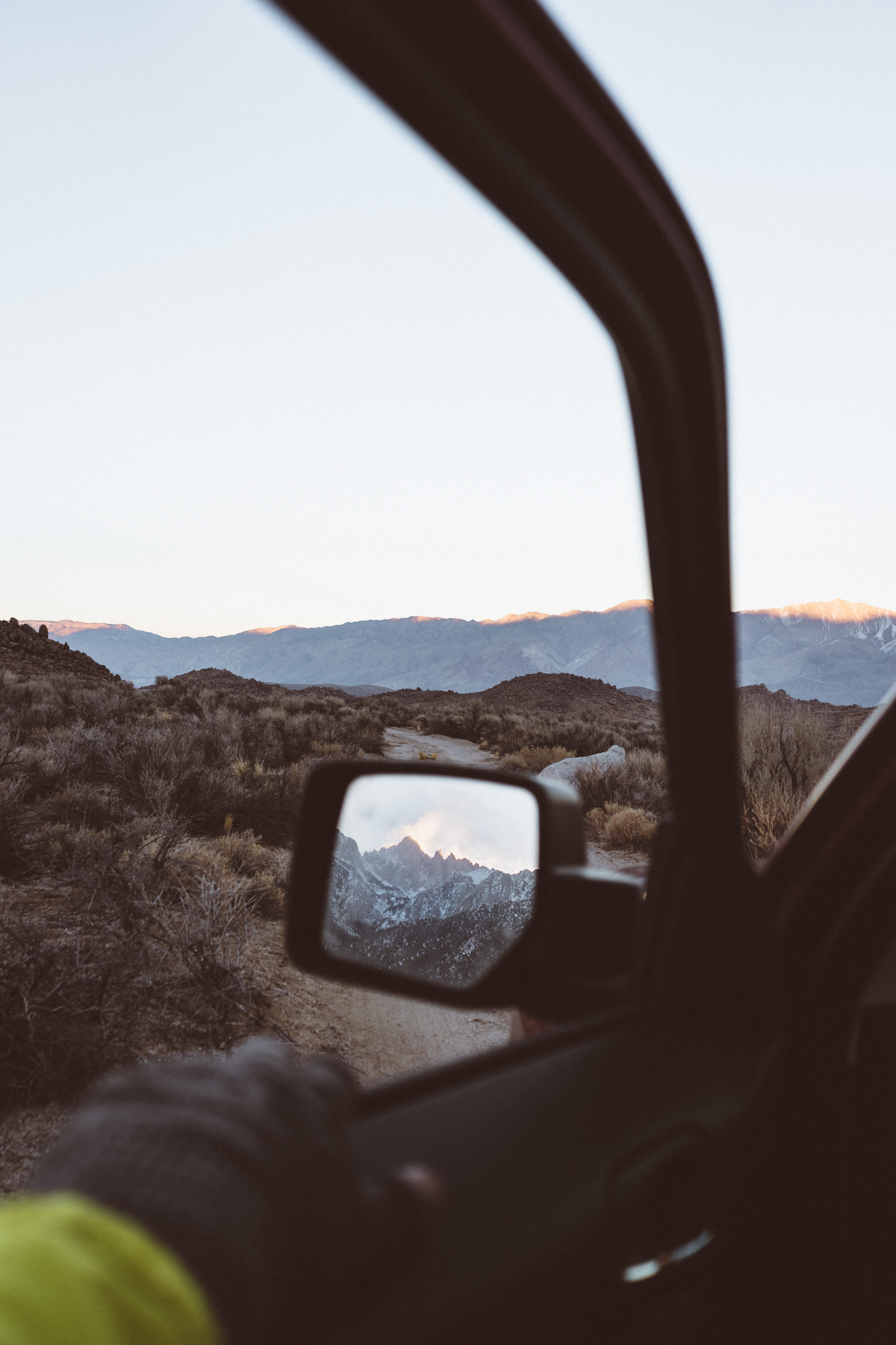 day, mode of transportation, road Trip, tranquility, Sierras, clear sky, driving, sky, pathway, transportation, photography, motor vehicle, land Vehicle, Phone HD Wallpaper