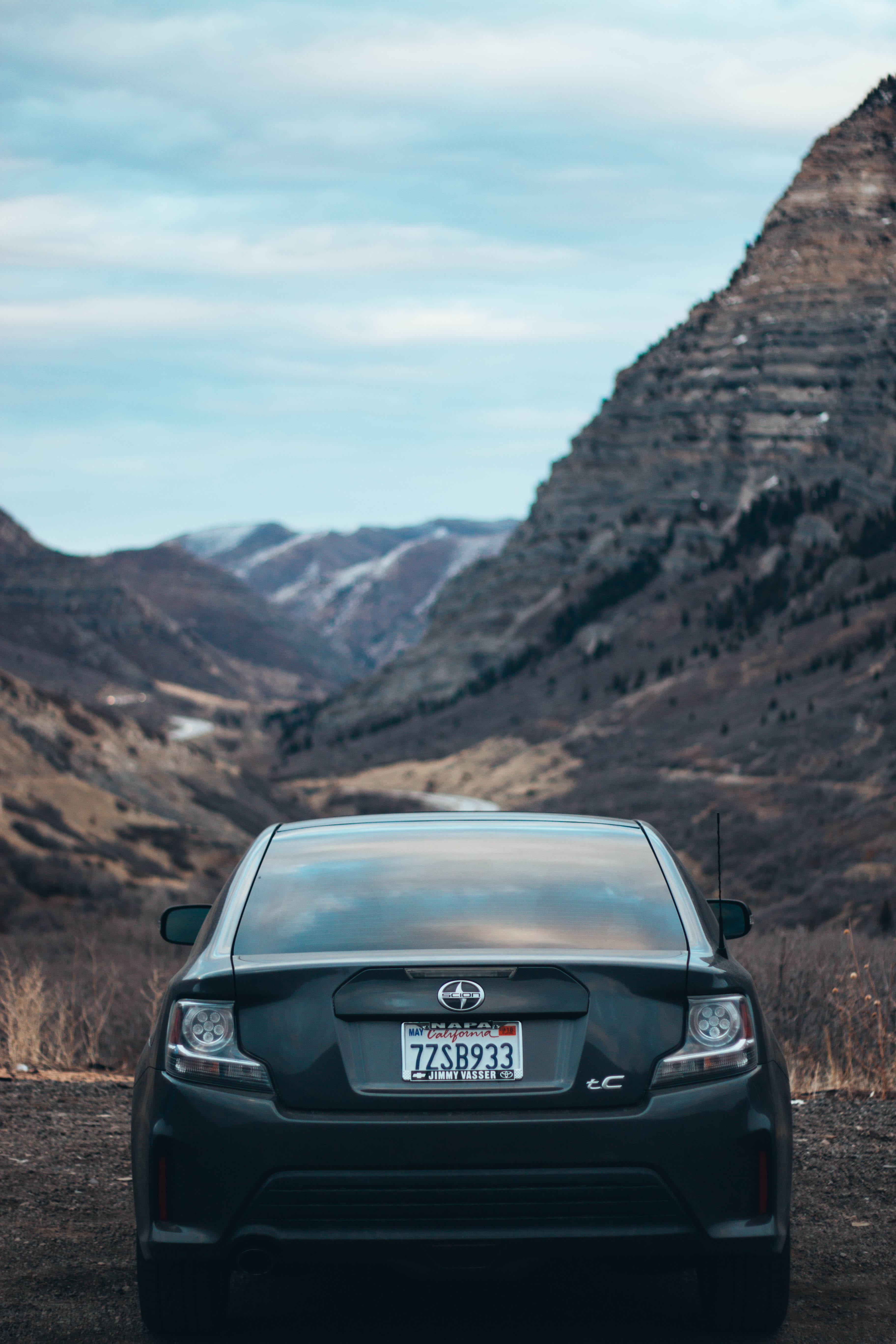 landscape photography, black, road, nature, livefolk, landscape, daytime, mountain, parked, outdoors, motor vehicle, sky, transportation, canyon, folkvibe, Phone HD Wallpaper