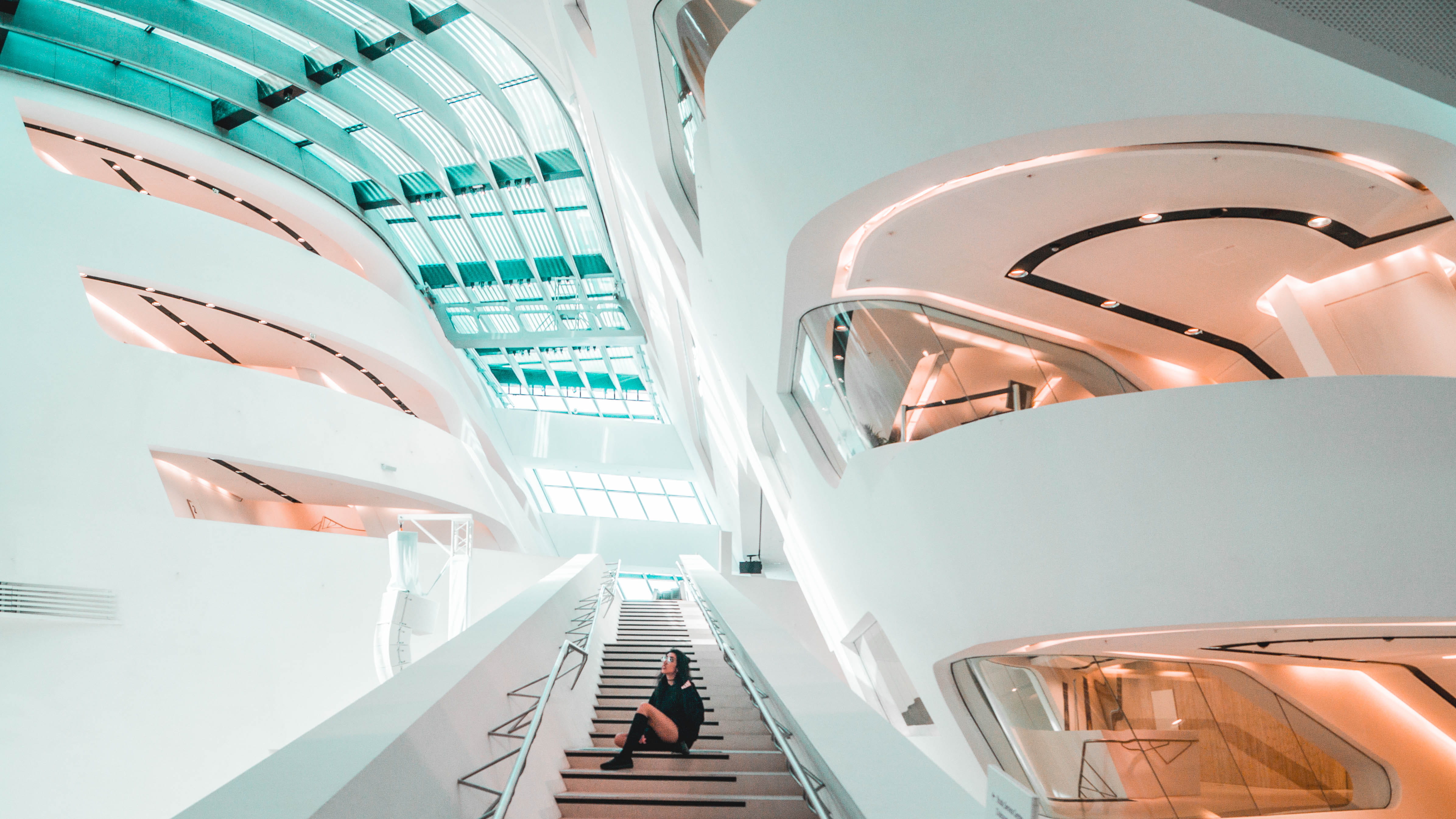transportation, staircase, bright, people, hospital, group of people, steps and staircases, stairs, person, inside Of, brightly lit, technology, travel, HD Wallpaper