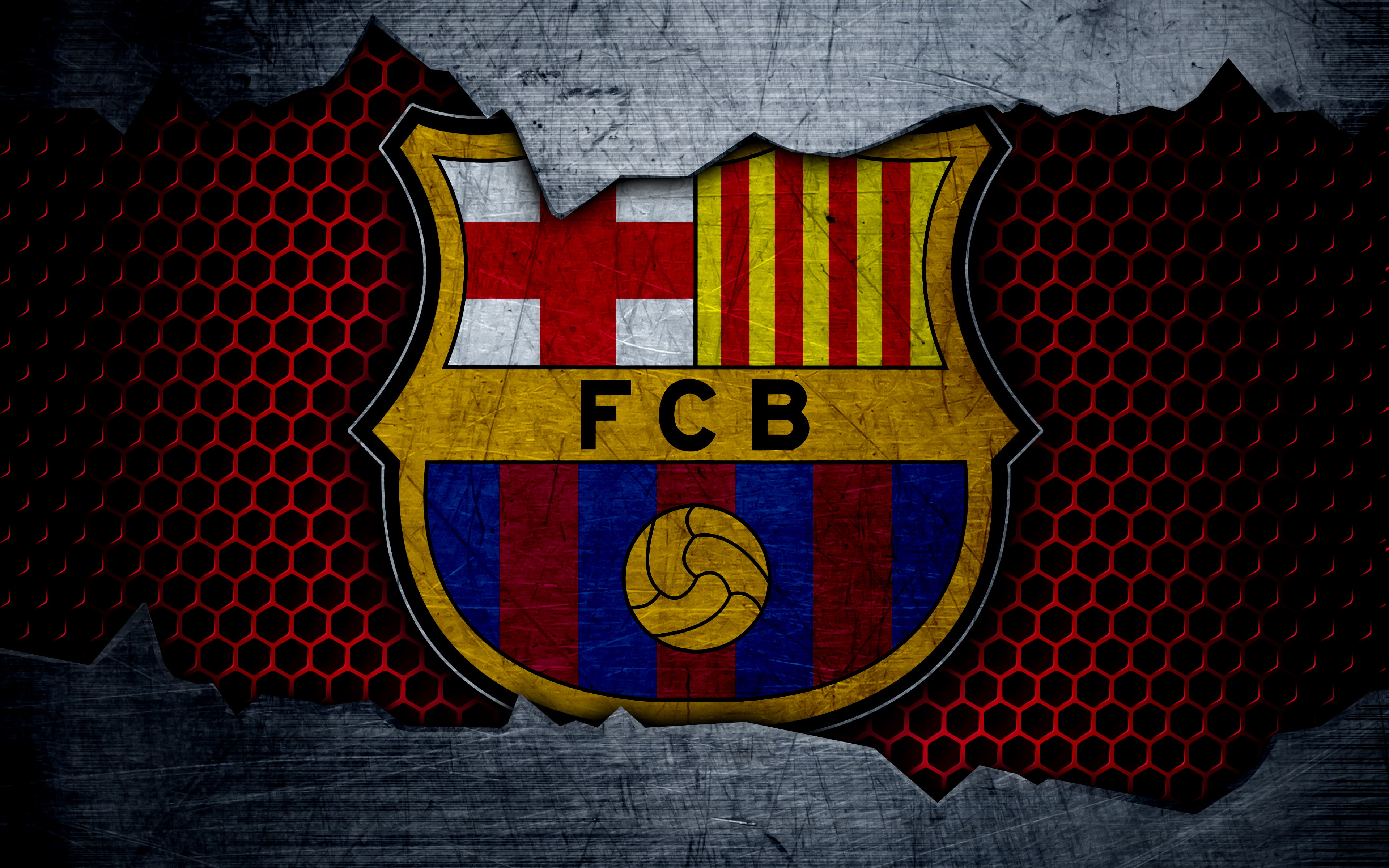 FC Barcelona, Soccer, Logo, 4K, HD Wallpaper