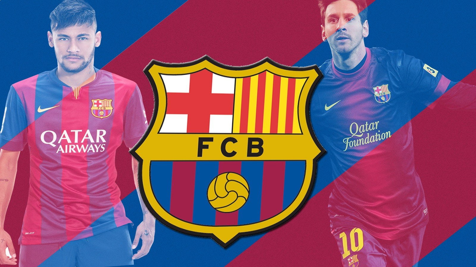 Lionel Messi, Neymar, 720P, logo, FC Barcelona, HD Wallpaper
