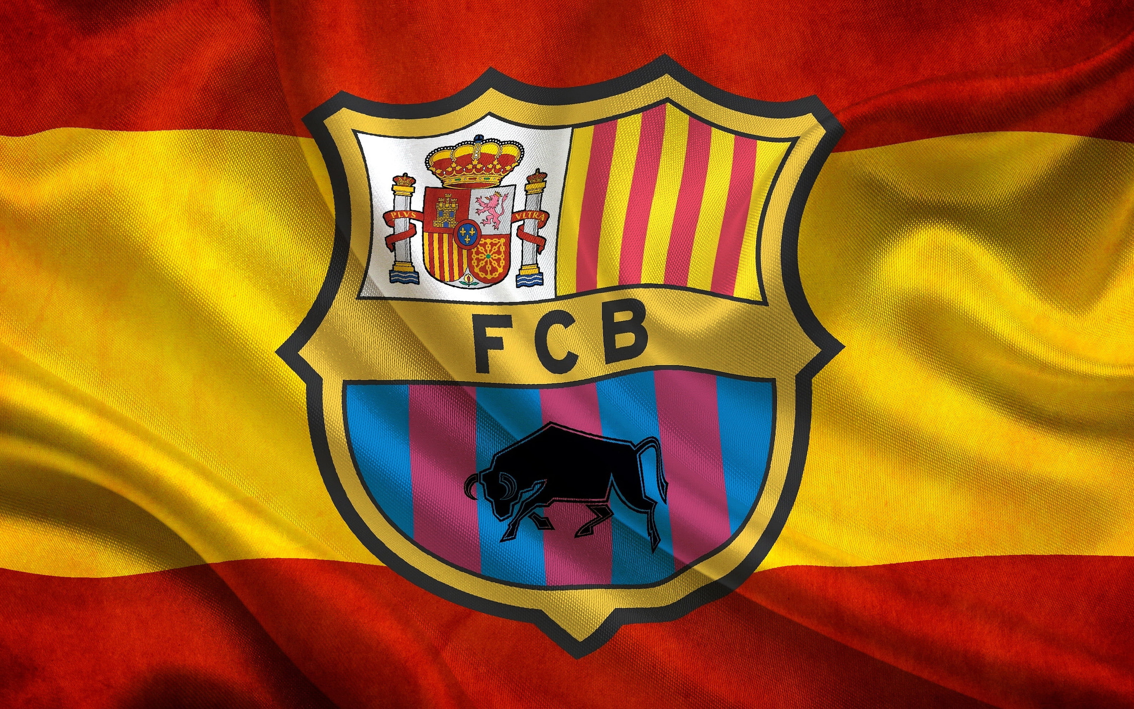 4K, Logo, FC Barcelona, Soccer, HD Wallpaper