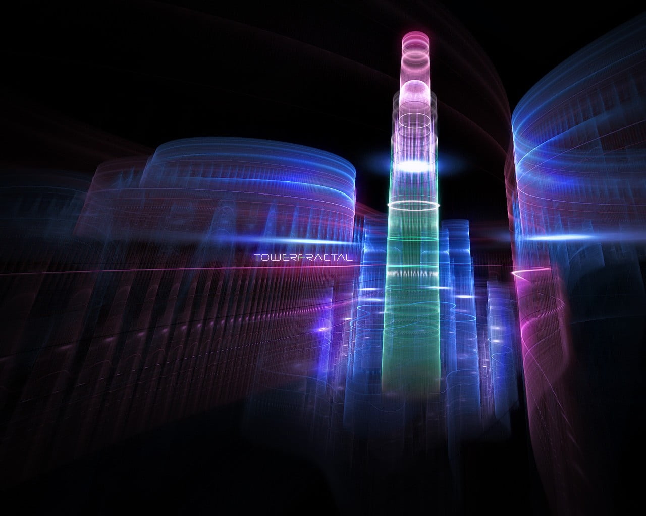 decor, illuminated, 3D, assorted, no people, technology, light beam, color, building exterior, built structure, black background, fractal, lighting equipment, HD Wallpaper