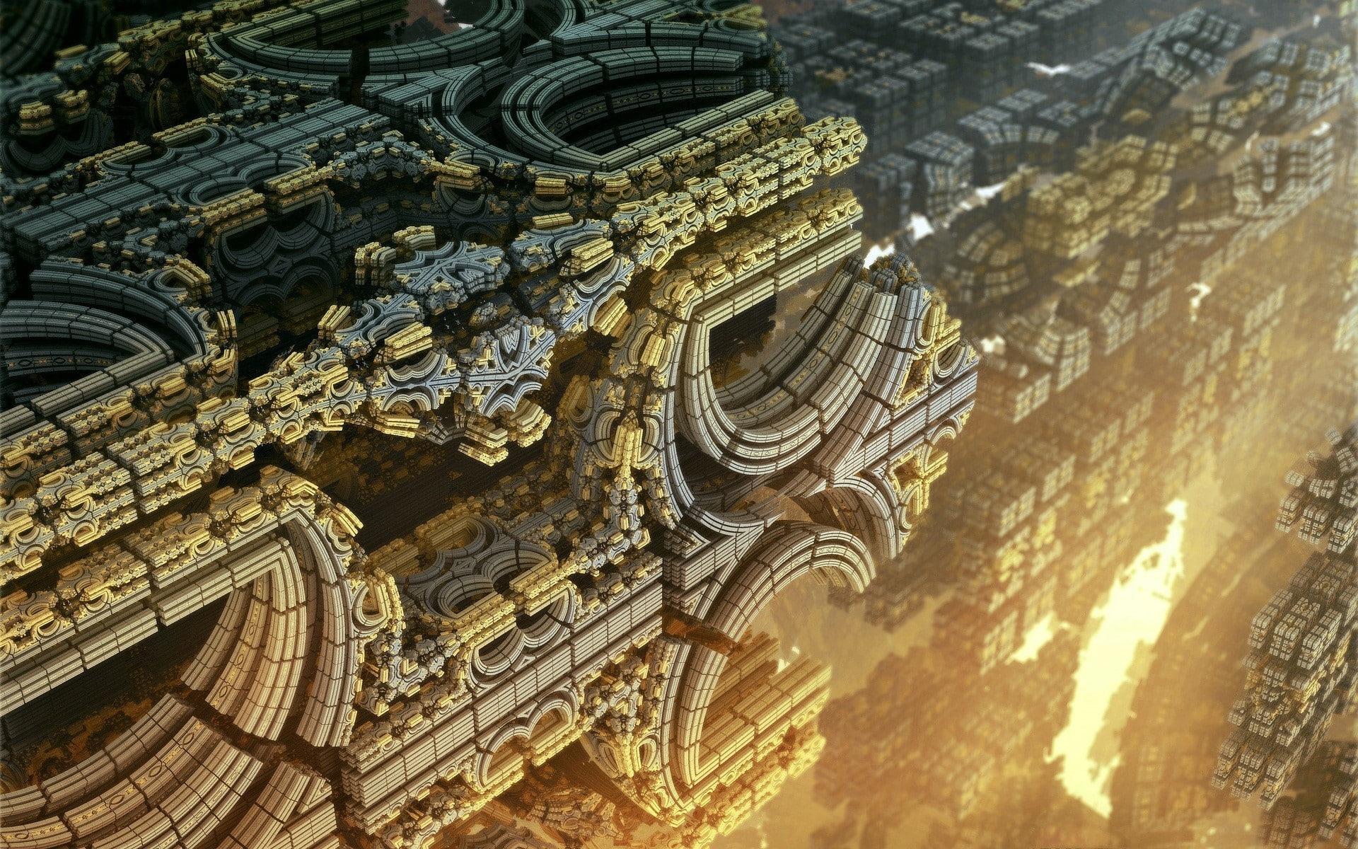 geometry, digital art, 3D, CGI, abstract, fractal, 1080P, HD Wallpaper
