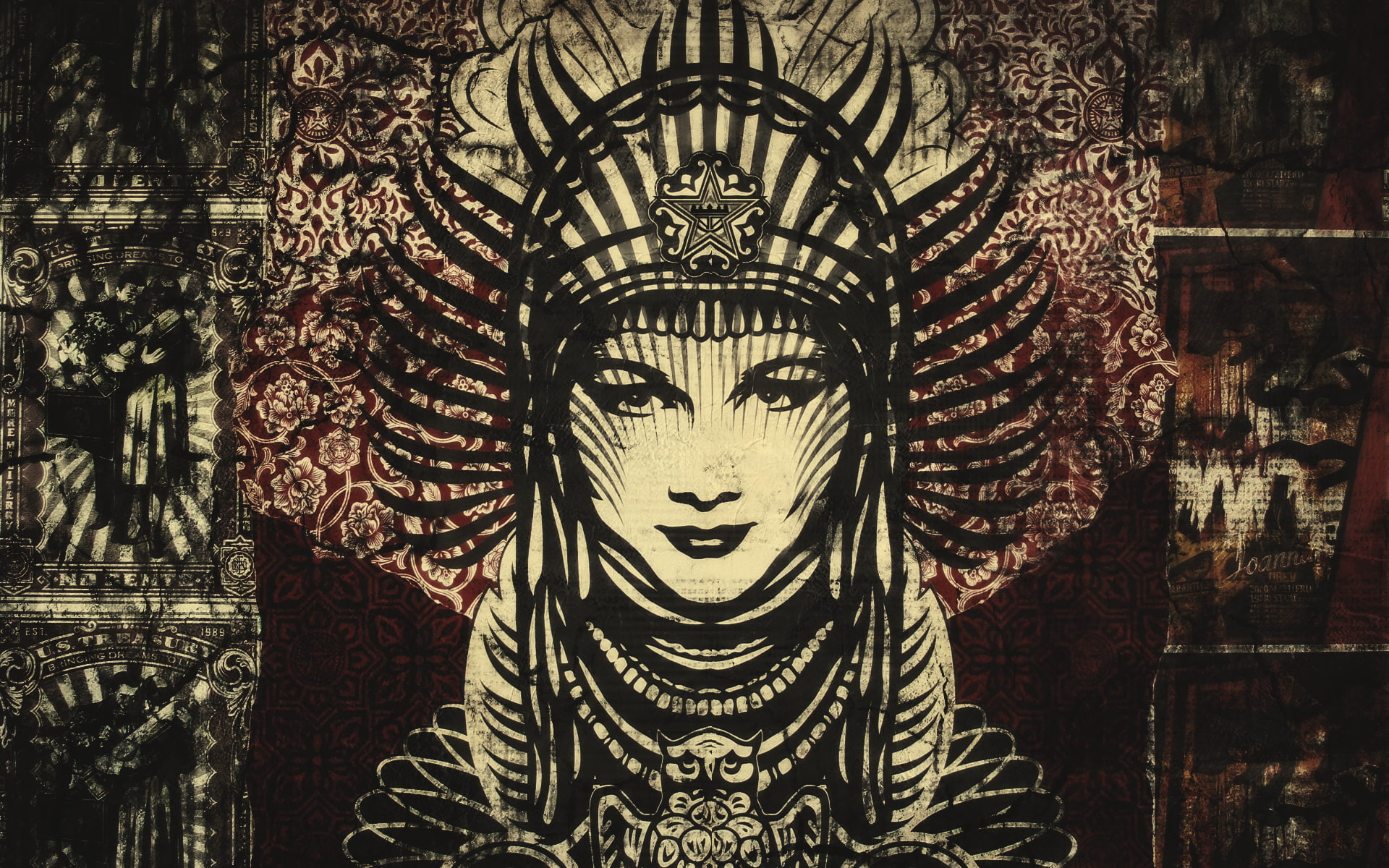 grunge, obey, artwork, 1080P, HD Wallpaper