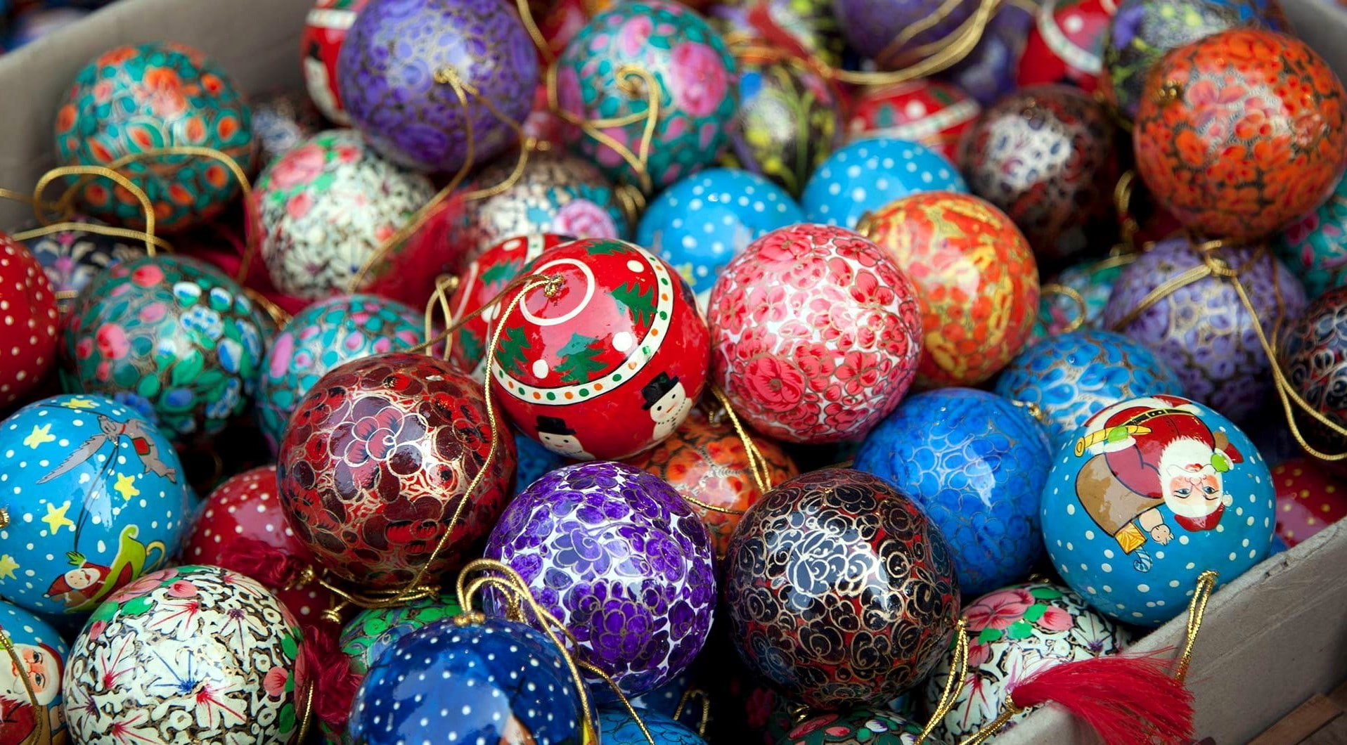Christmas ornaments, 720P, Christmas, colorful, HD Wallpaper