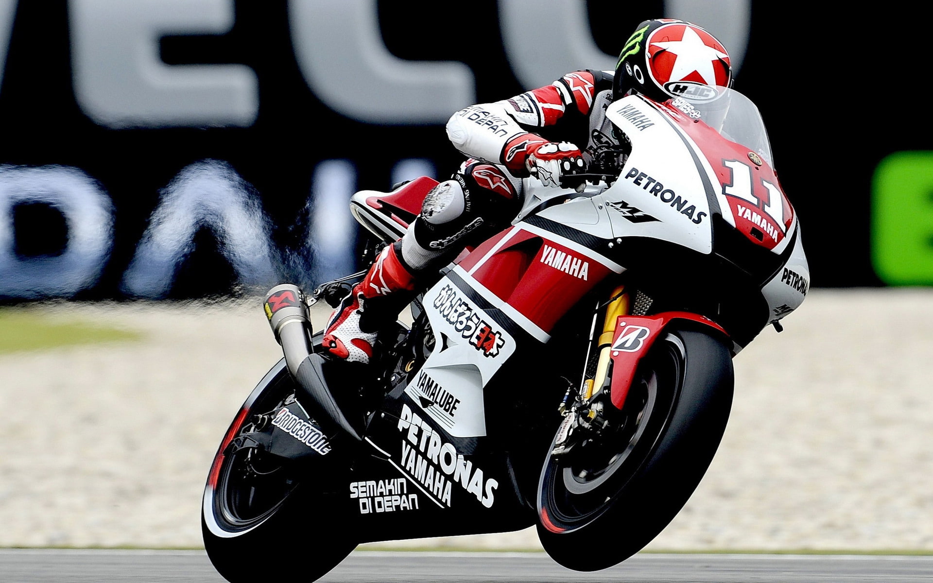 1080P, race, racer, sponsors, track, speed, yamaha, HD Wallpaper