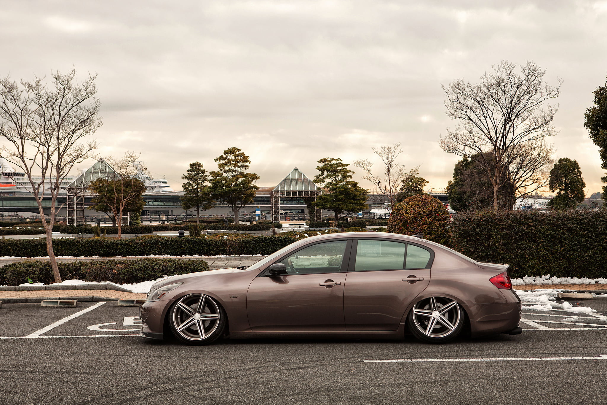 day, nature, g35, tree, plant, profile, city, retro styled, motor vehicle, street, built structure, outdoors, no people, bare tree, stance, land vehicle, HD Wallpaper
