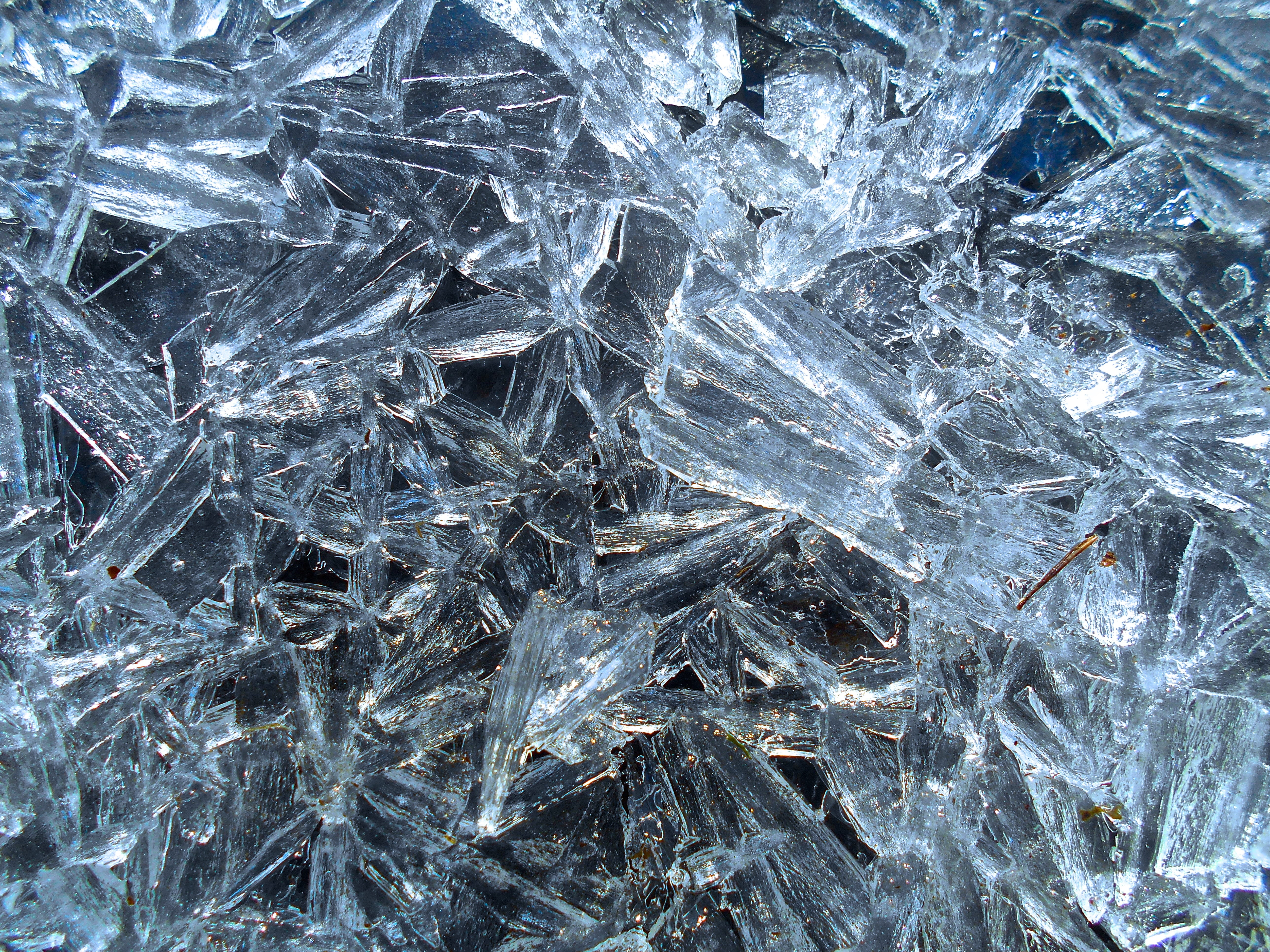 textured, natural art, 5K, glass, backgrounds, broken, frozen, close-up, blue, full frame, shards, texture, ice, winter, high angle view, pattern, frost, HD Wallpaper
