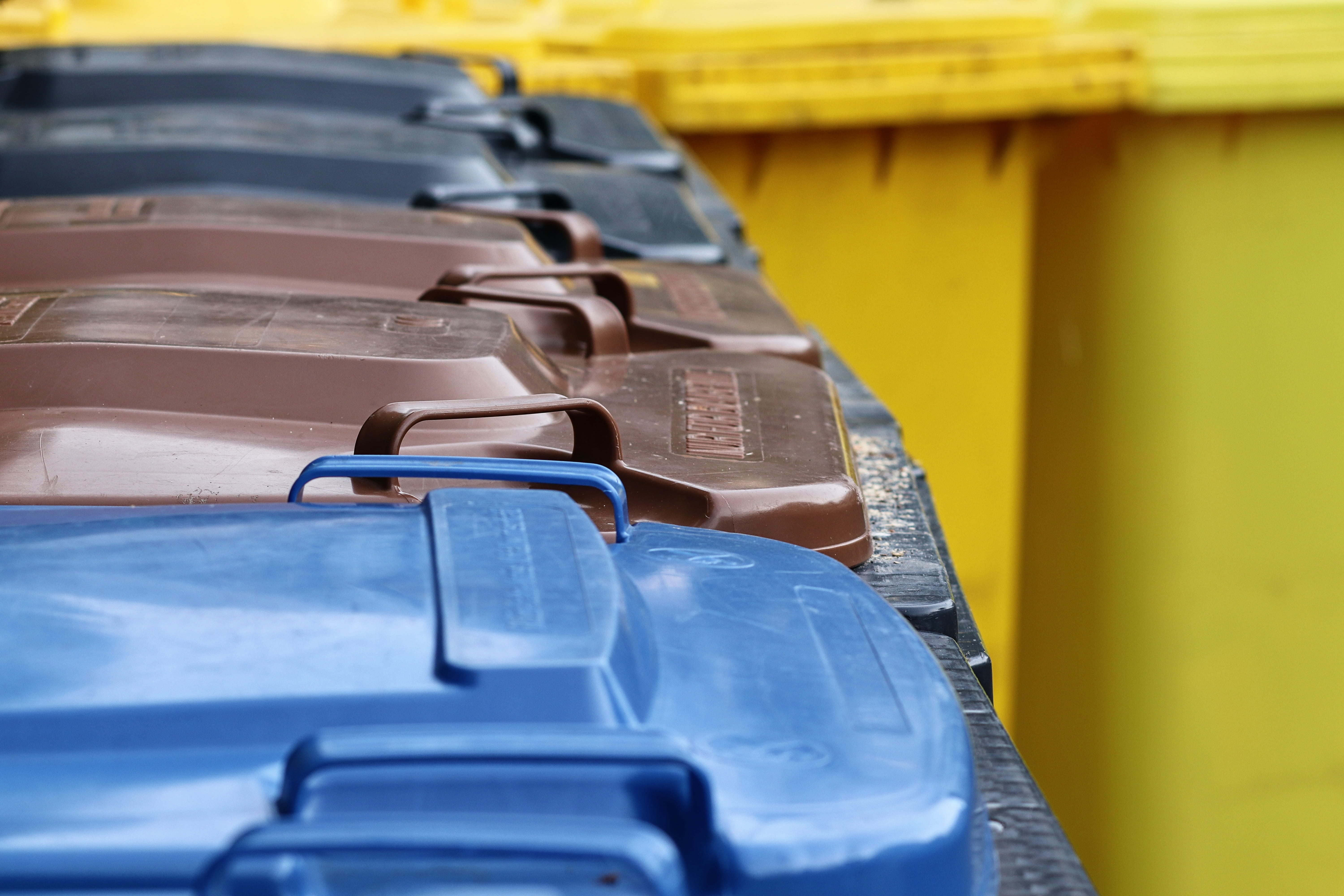 yellow, environmental protection, disposal, land vehicle, still life, garbage, focus on foreground, absence, indoors, separate, selective focus, responsibility, HD Wallpaper
