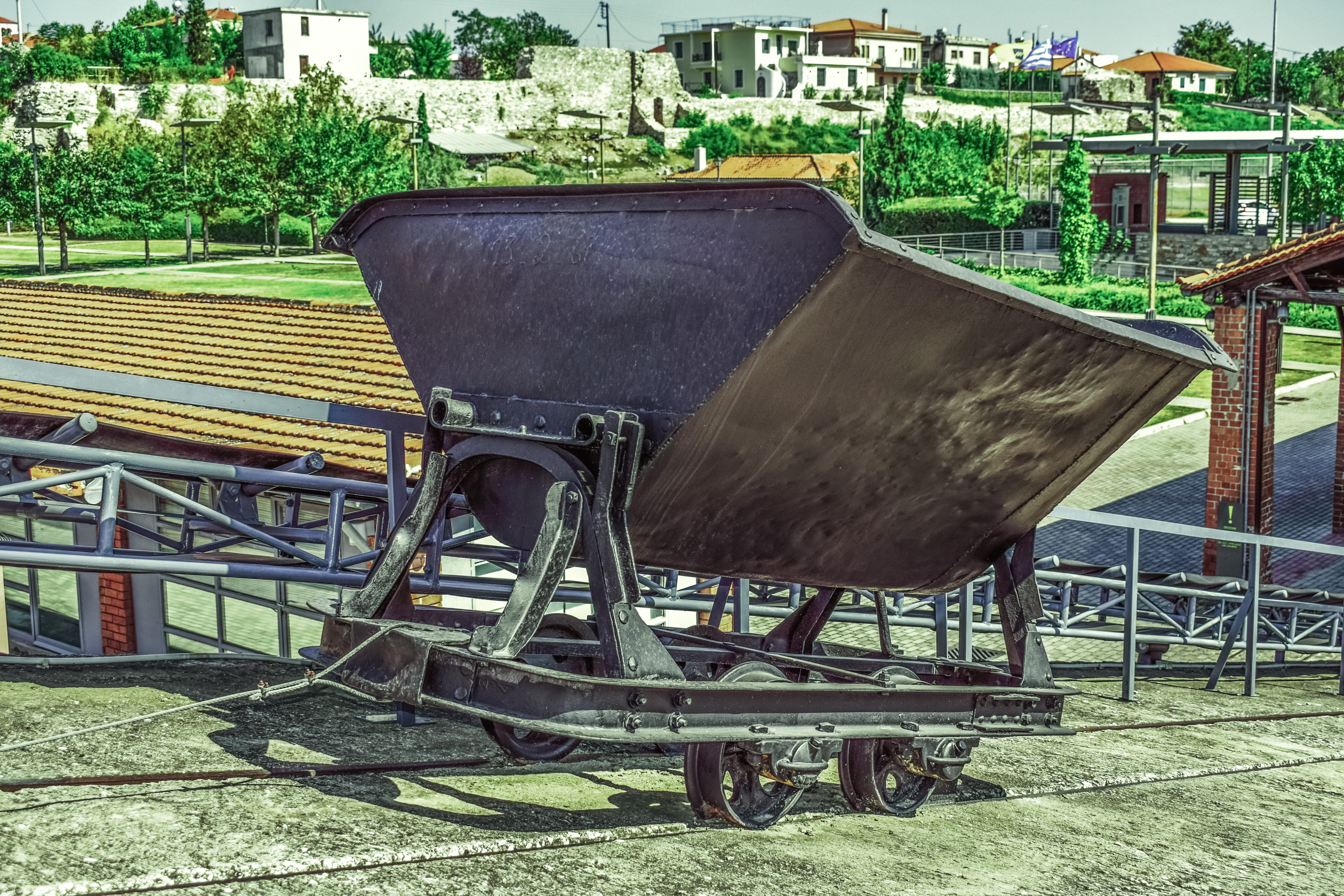 day, no people, museum, greece, nature, mode of transportation, ruined, wheel, restoration, reuse, plant, abandoned, industrial, tsalapatas museum, brick factory, HD Wallpaper