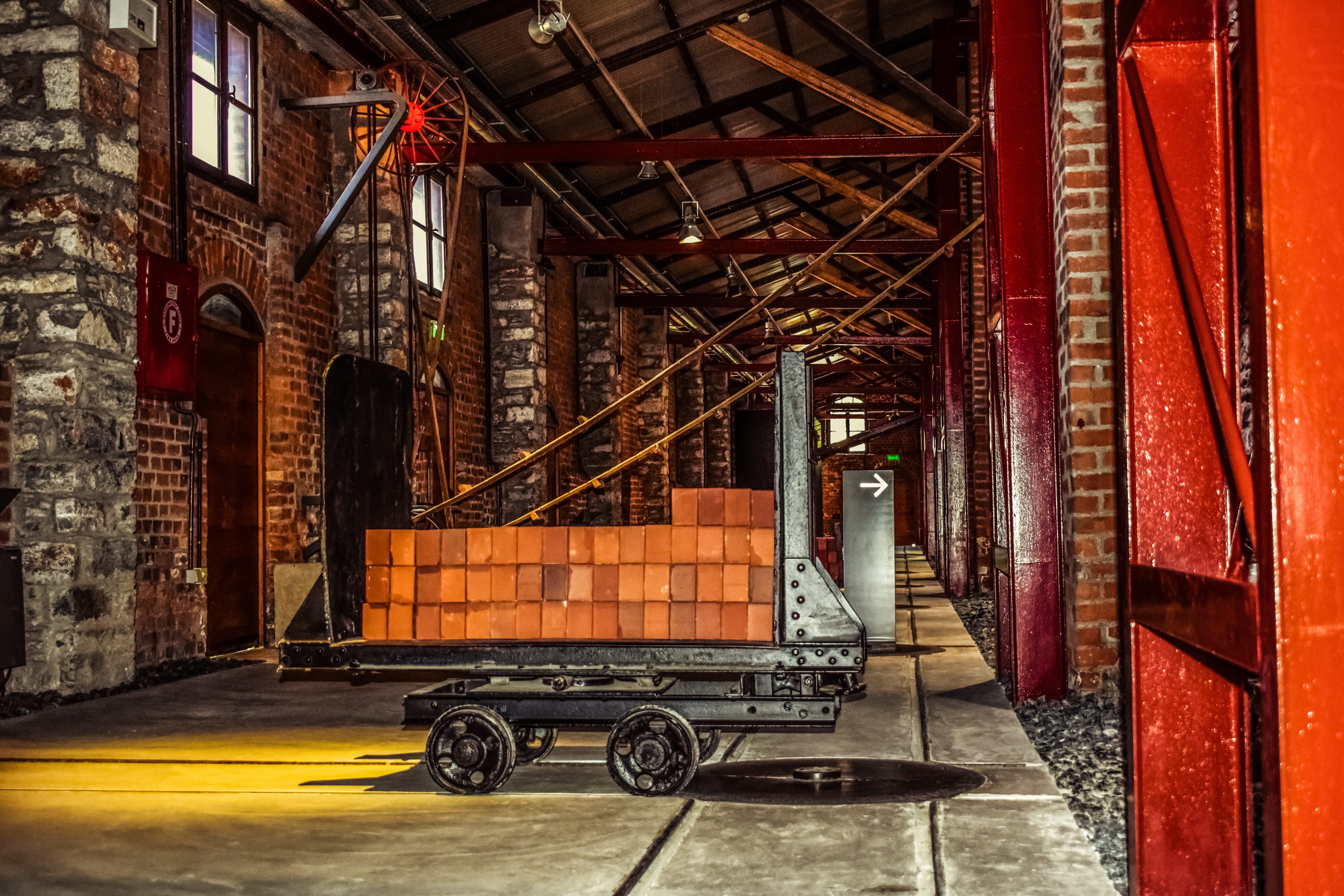 mode of transportation, entrance, empty, 5K, day, architecture, industry, staircase, no people, old factory, wheel, built structure, building, land vehicle, HD Wallpaper