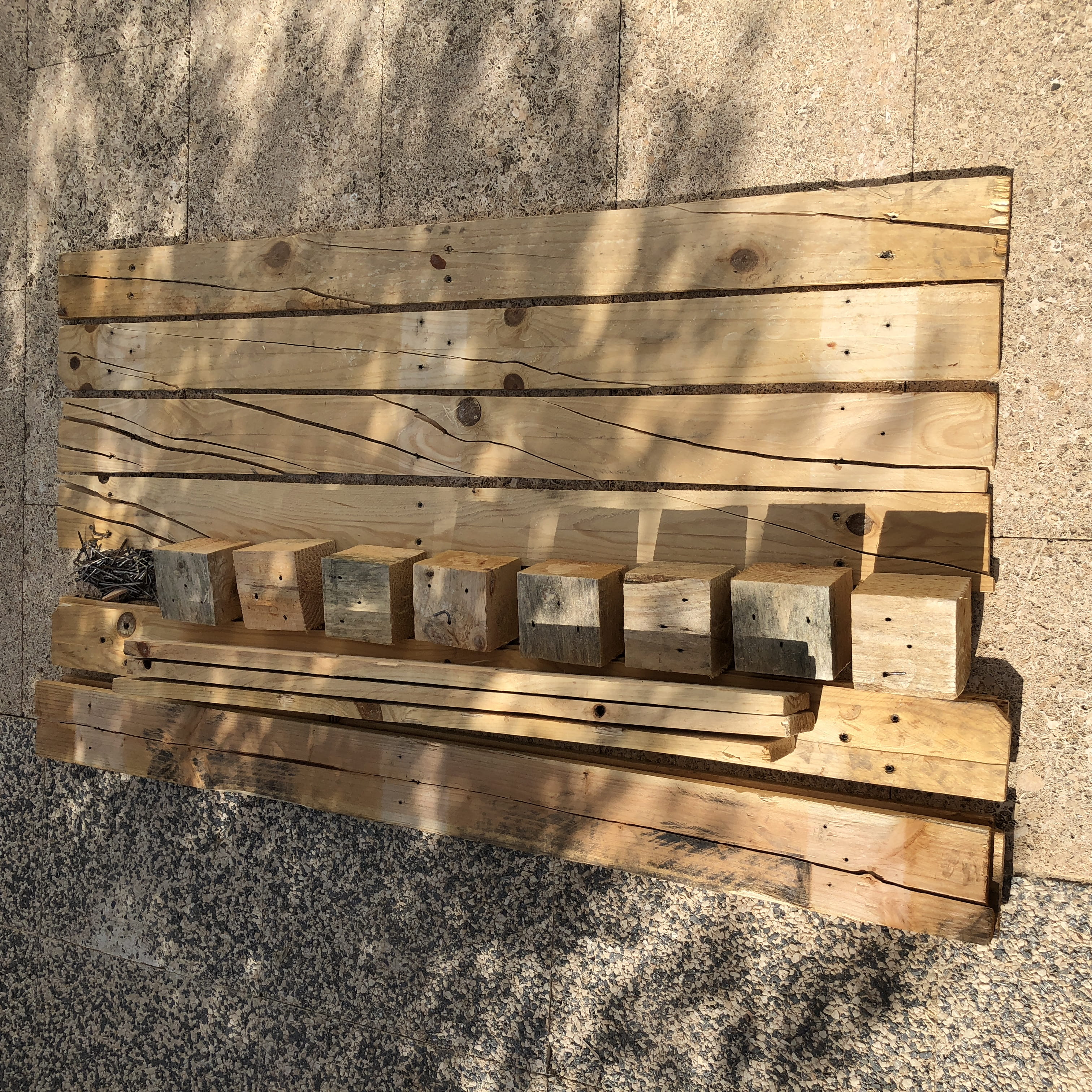 nail, tree, outdoors, sunlight, day, sculpture, recycle, wood - material, high angle view, built structure, deconstruction, plank, stack, 2K, reuse, nature, Phone HD Wallpaper