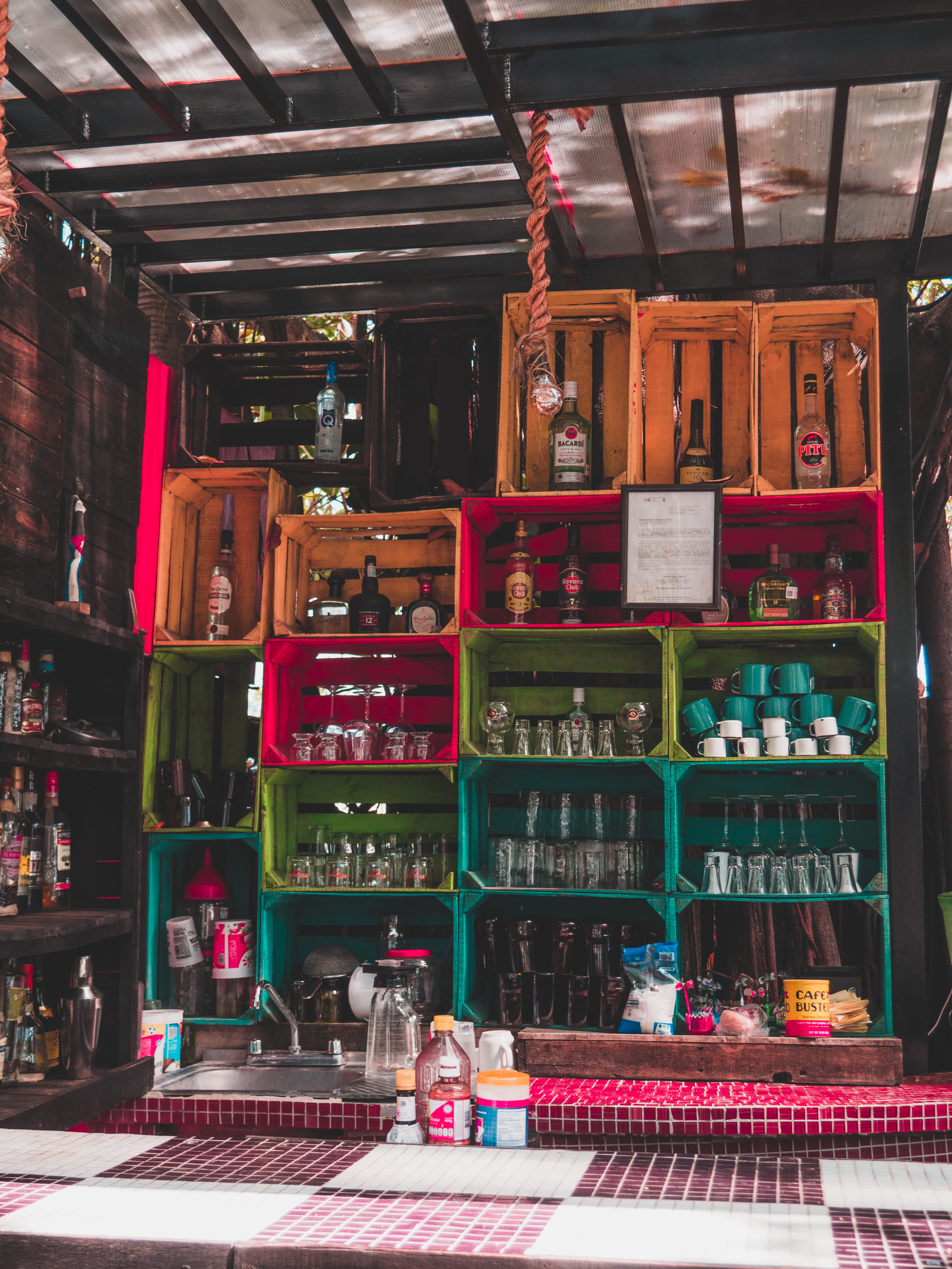 reuse, recycling, decoration, food and drink, western script, retail display, colors, indoors, cages, bottles, abundance, large group of objects, choice, Phone HD Wallpaper