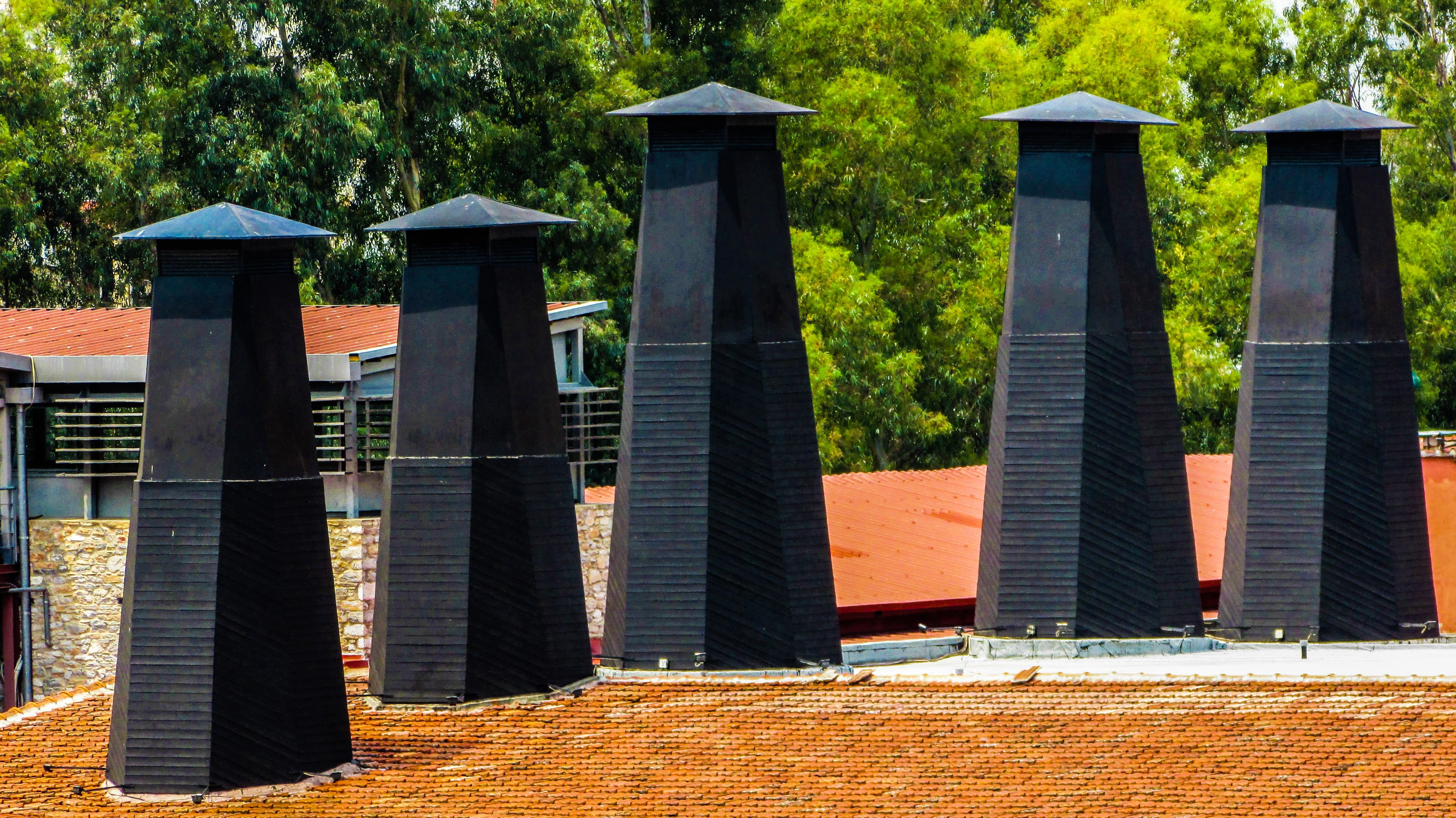 restoration, belief, reuse, chimneys, spirituality, 4K, day, growth, outdoors, in a row, built structure, building exterior, industrial, grave, plant, HD Wallpaper
