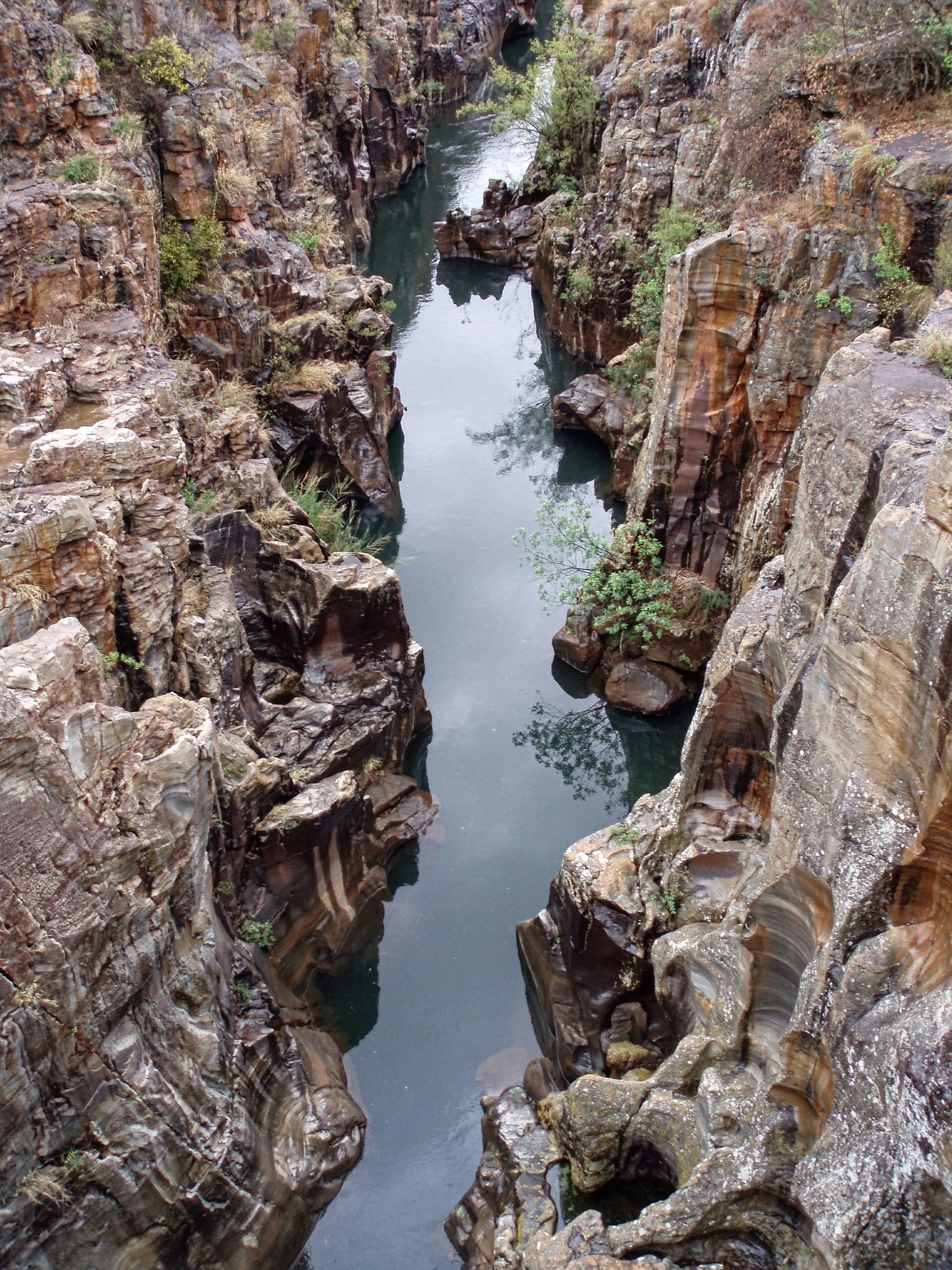 2K, africa, scenics - nature, high angle view, landscape, outdoors, no people, reflection, river, non-urban scene, park, south africa, rock, geological, Phone HD Wallpaper