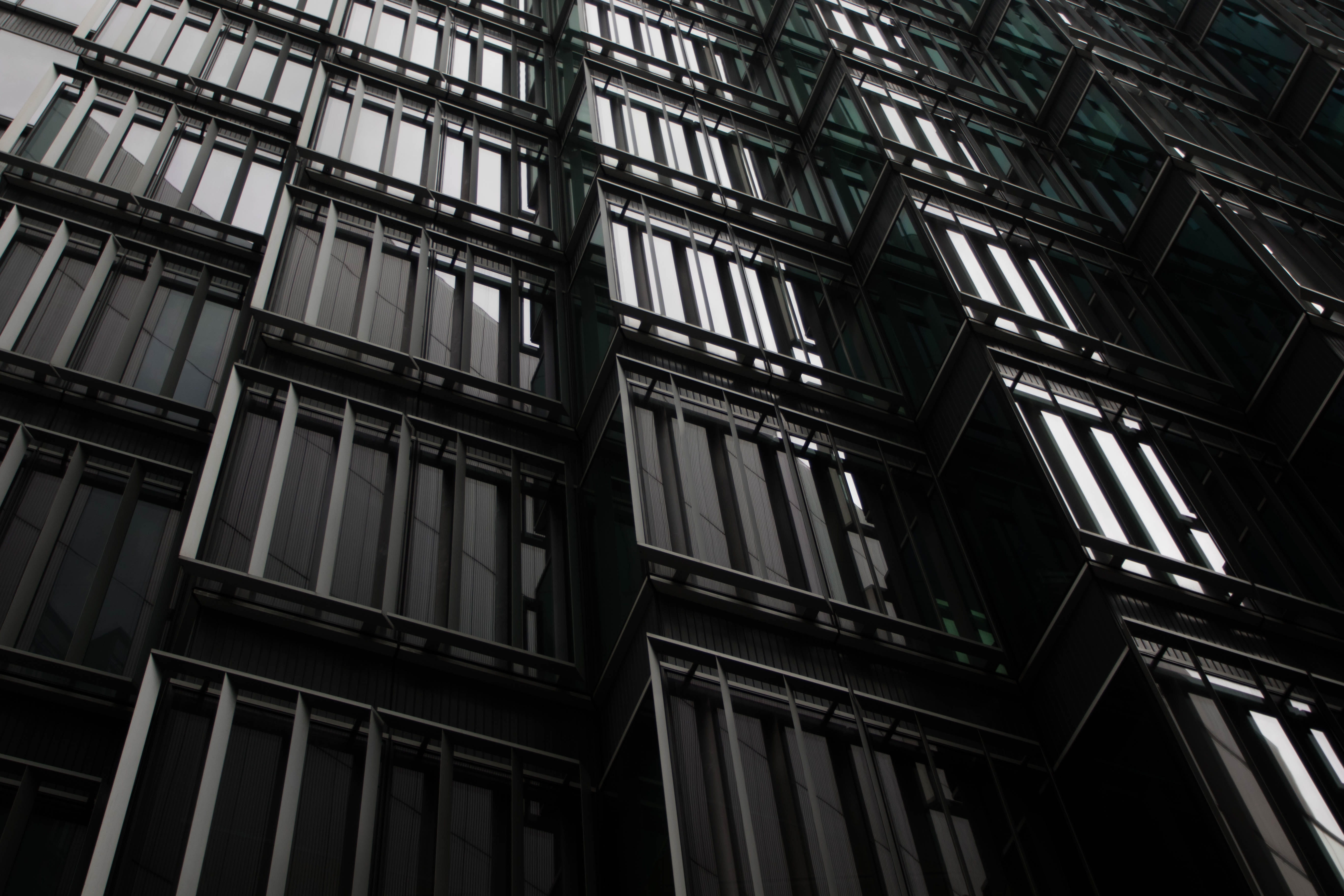 window, shapes, sunlight, in a row, 7d mark ii, low angle view, apartment, 5K, built structure, modern, lines, city, london, building, glass - material, HD Wallpaper