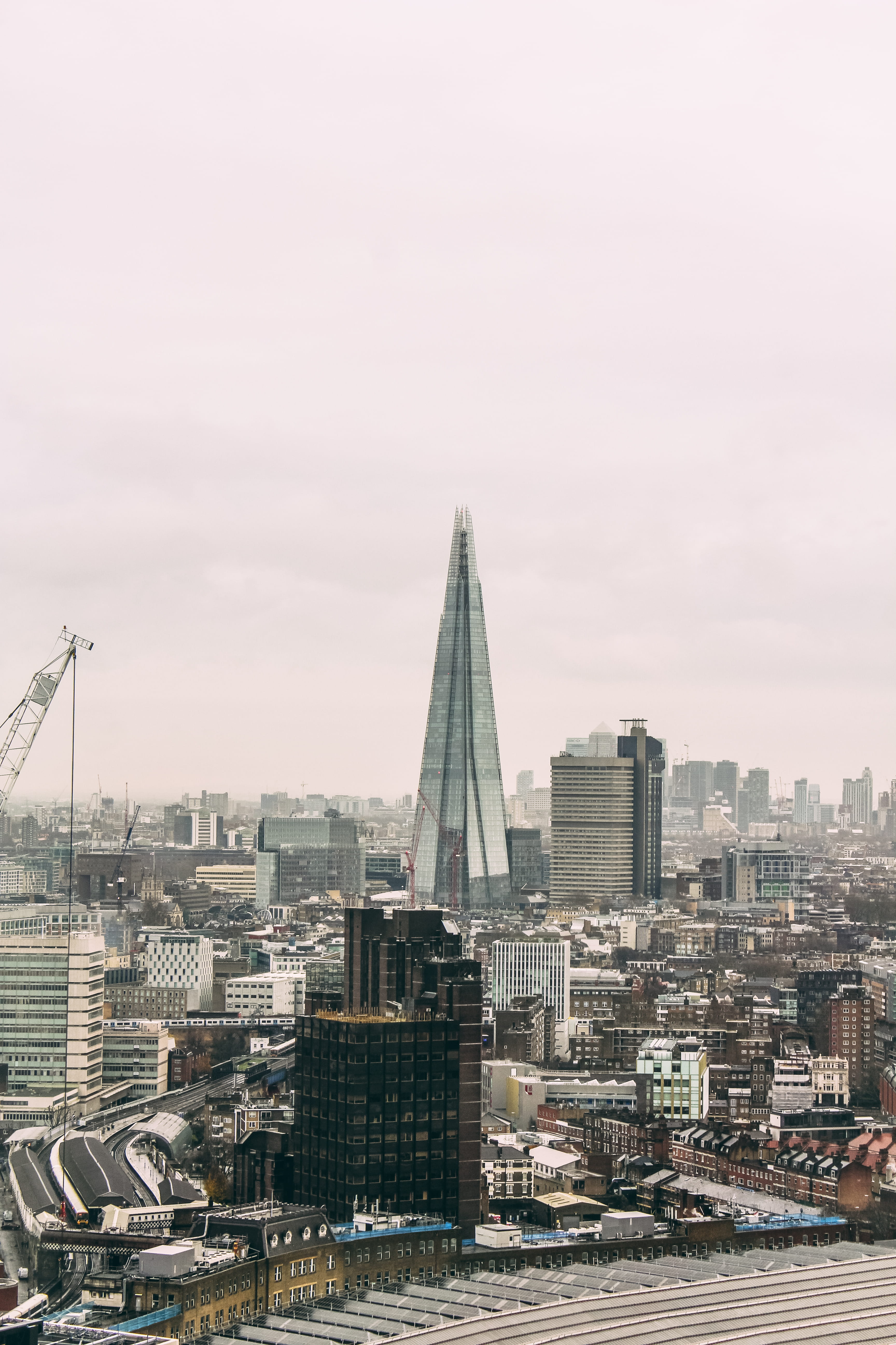 5K, built structure, cityscape, sky, nature, travel destinations, aerial, city, building exterior, residential district, transportation, the shard, day, Phone HD Wallpaper