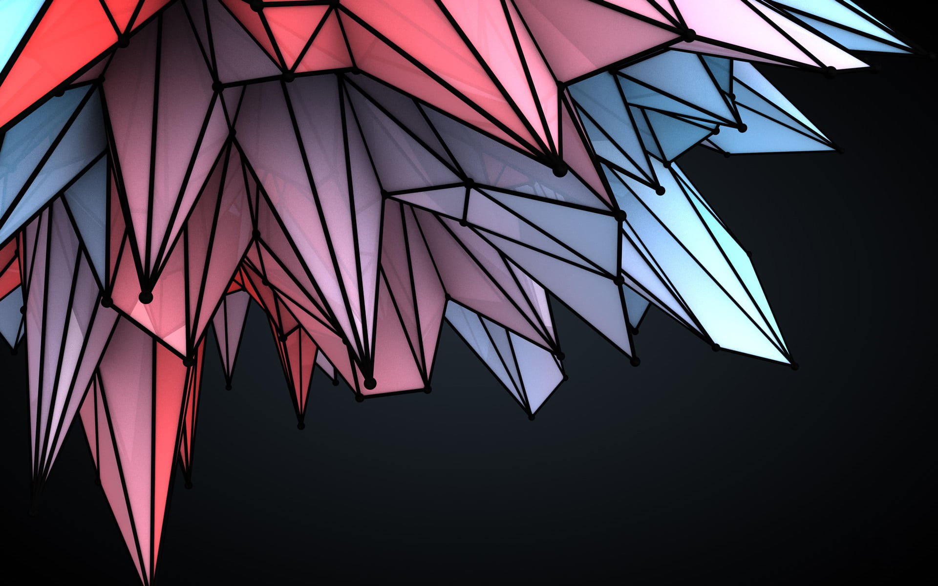 sunlight, digital, 1080P, black background, striped, day, shape, lcosphere, Abstract, no people, black, geometric shape, clear sky, shards, HD Wallpaper