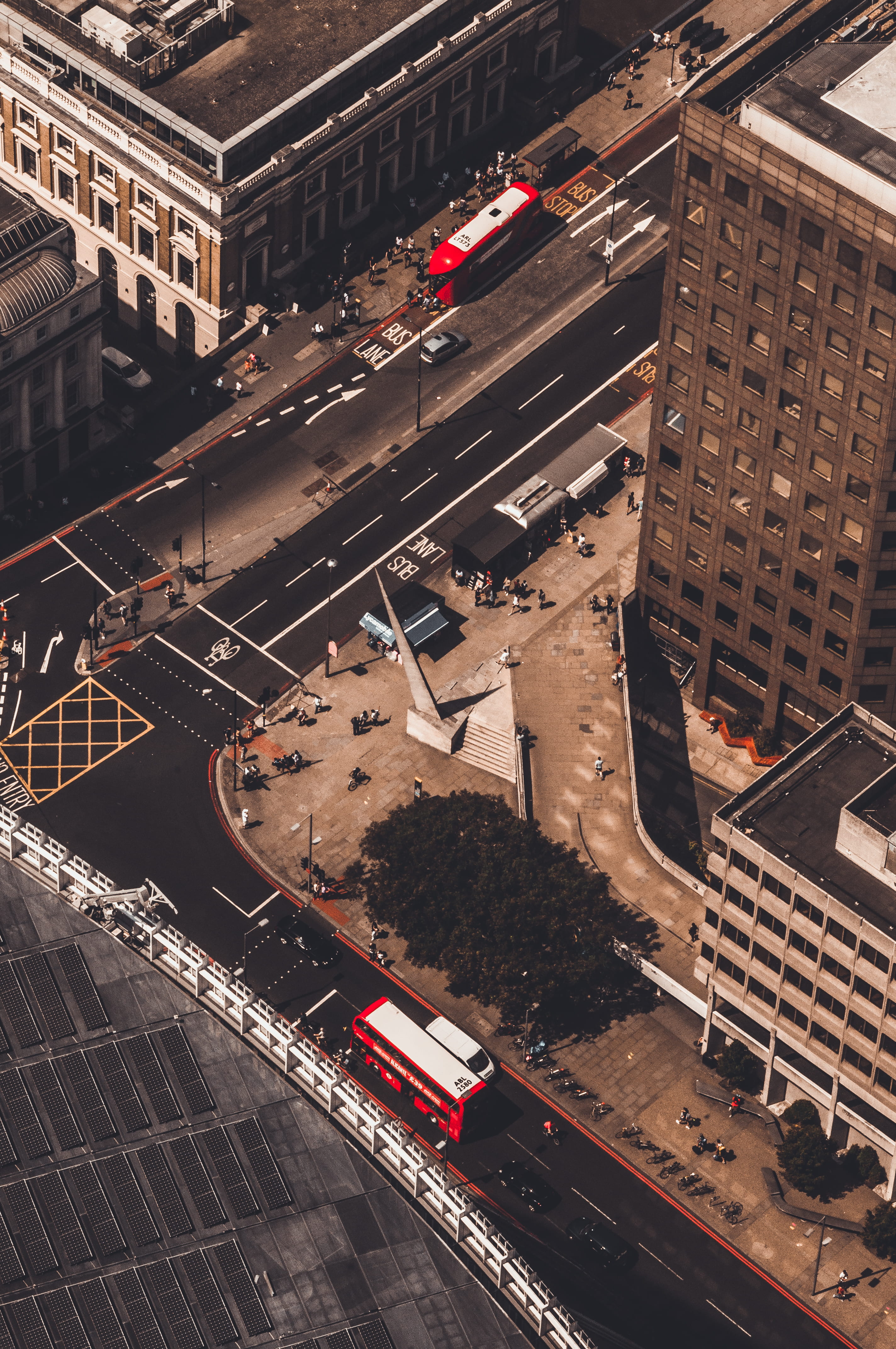 city, road, citylife, transportation, photography, bridge - man made structure, building, rail transportation, people, track, red bus, vehicles, building exterior, Phone HD Wallpaper